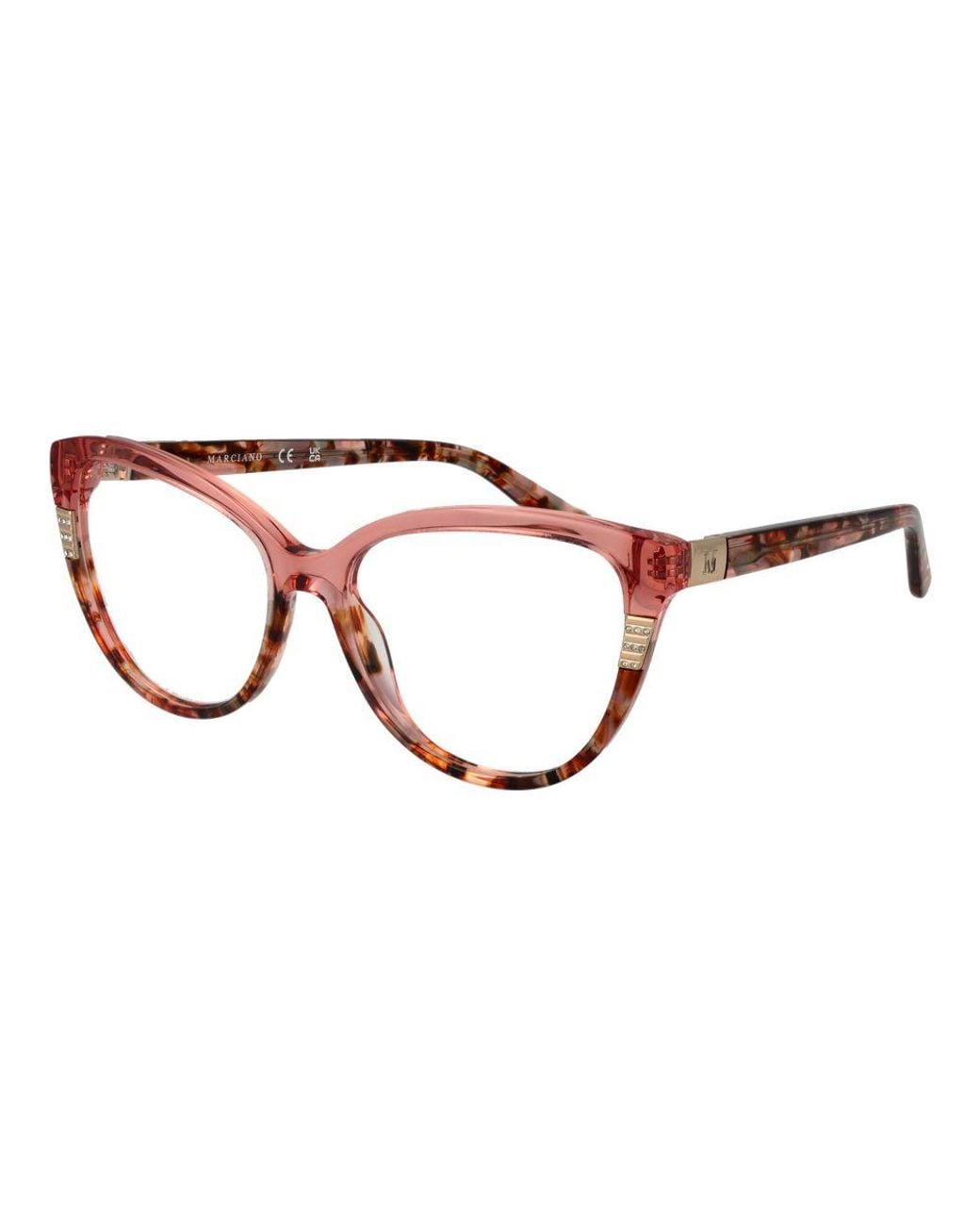 MARCIANO BY GUESS Brown Cat Eye Full-Rim Acetate Optical Frames With Demo Lenses