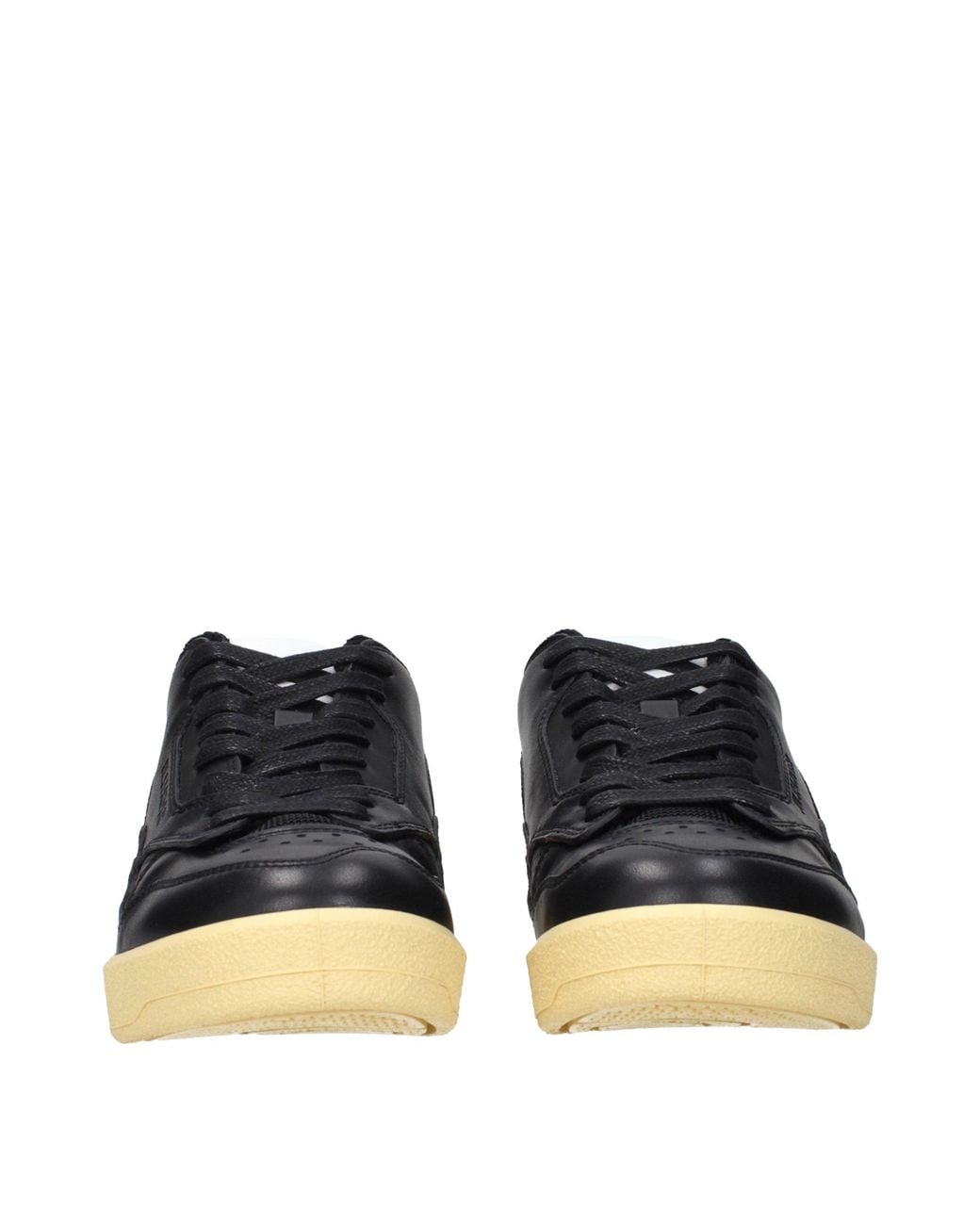 Jil Sander Blue Black Leather Low Top Sneakers