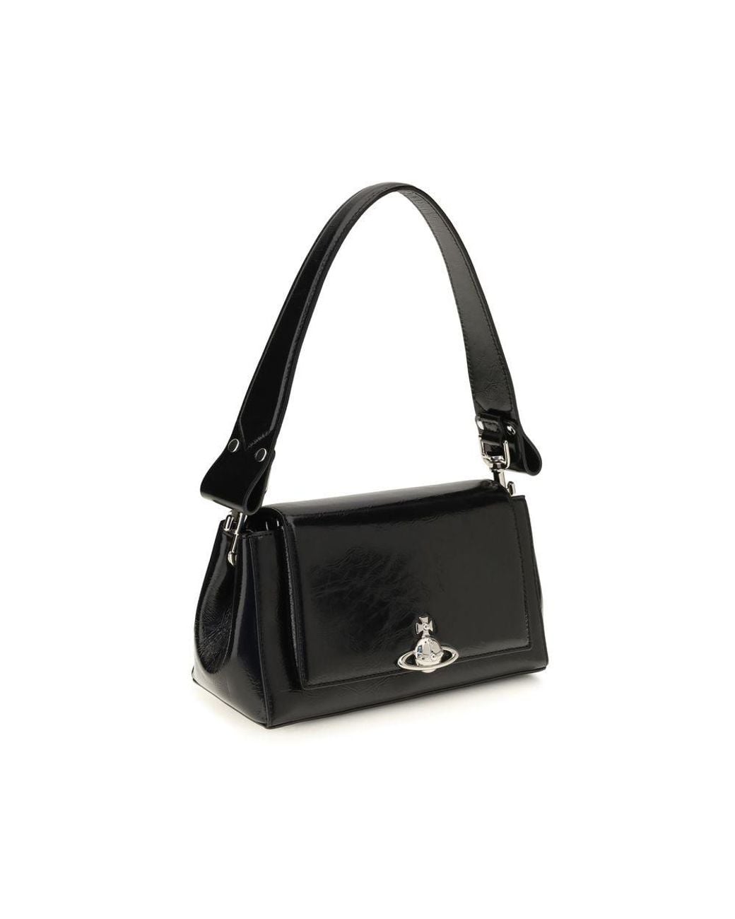 Vivienne Westwood Black Calf Leather Bos Taurus Shoulder Bag