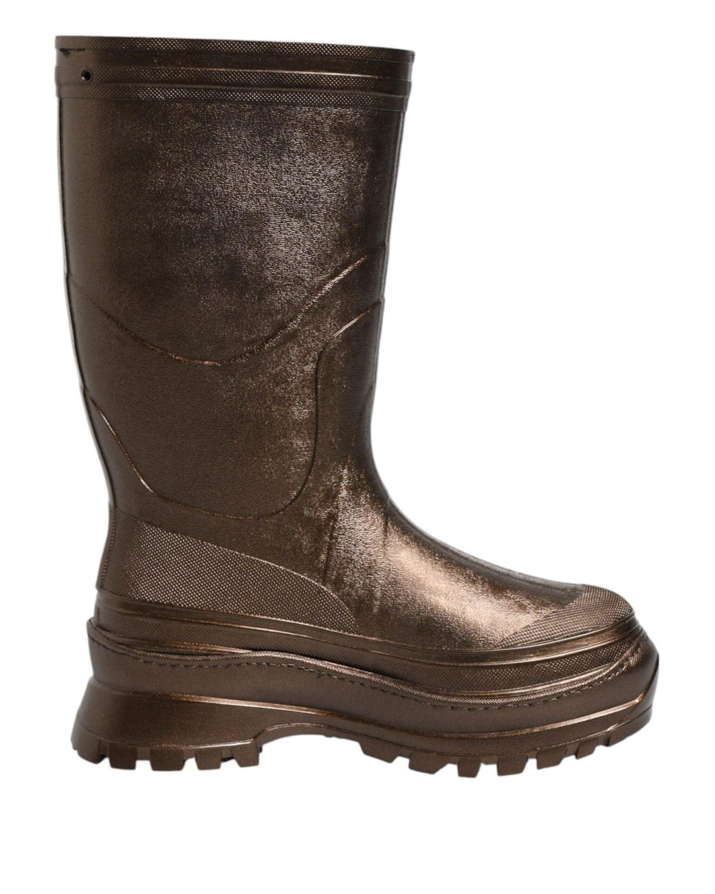 Dolce & Gabbana Brown Rubber Tall Boots