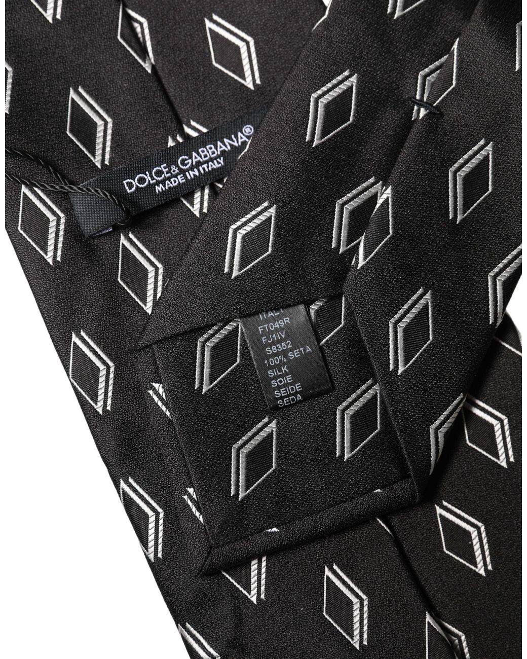 Dolce & Gabbana Black Patterned Silk Adjustable 'Sd Neckwomen's Tie