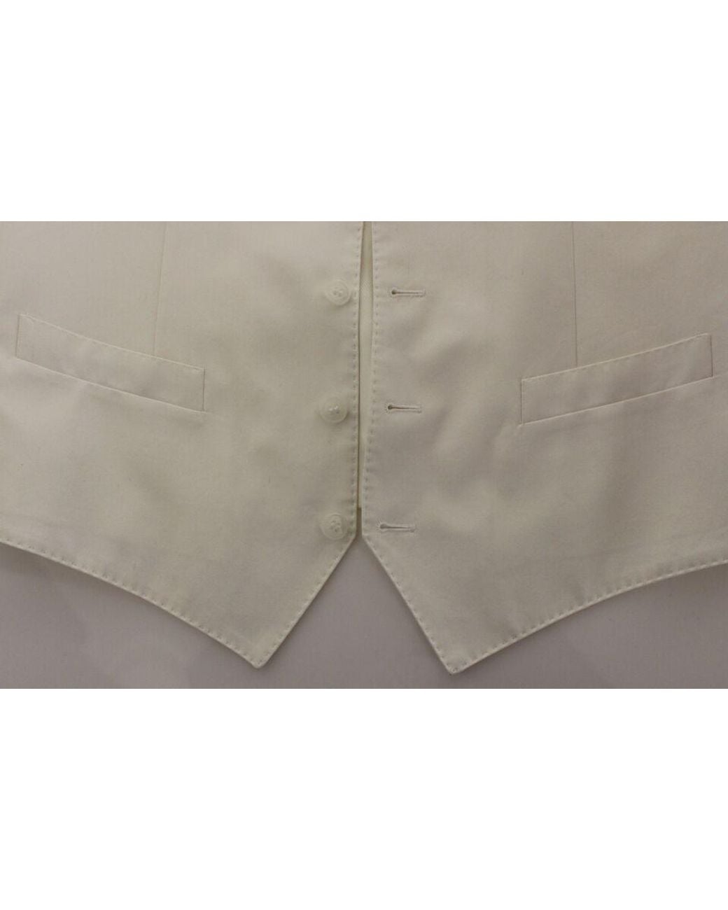 Dolce & Gabbana White Cotton Silk Blend Dress Vest Blazer for men