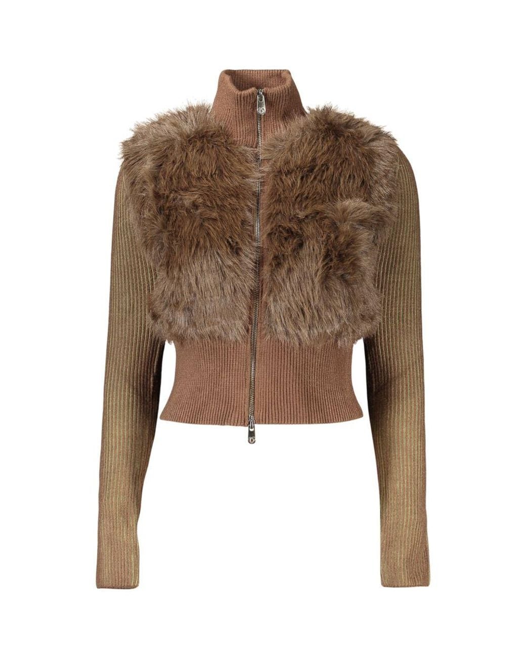 Desigual Brown Viscose Sweater