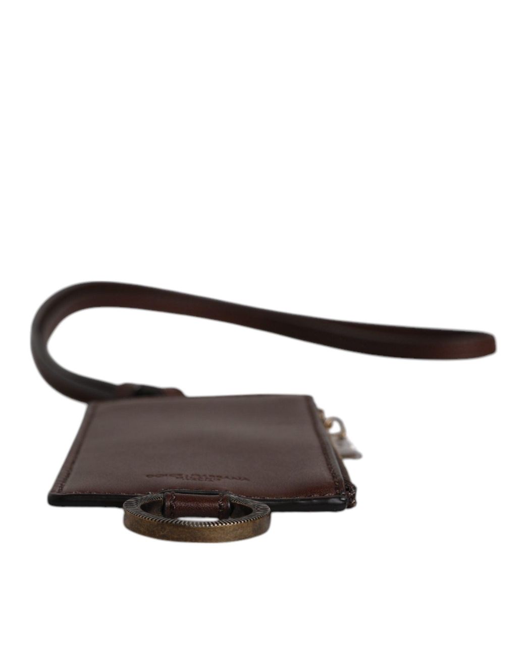 Dolce & Gabbana White Calf Leather Lanyard Logo Card Holder Wallet for men
