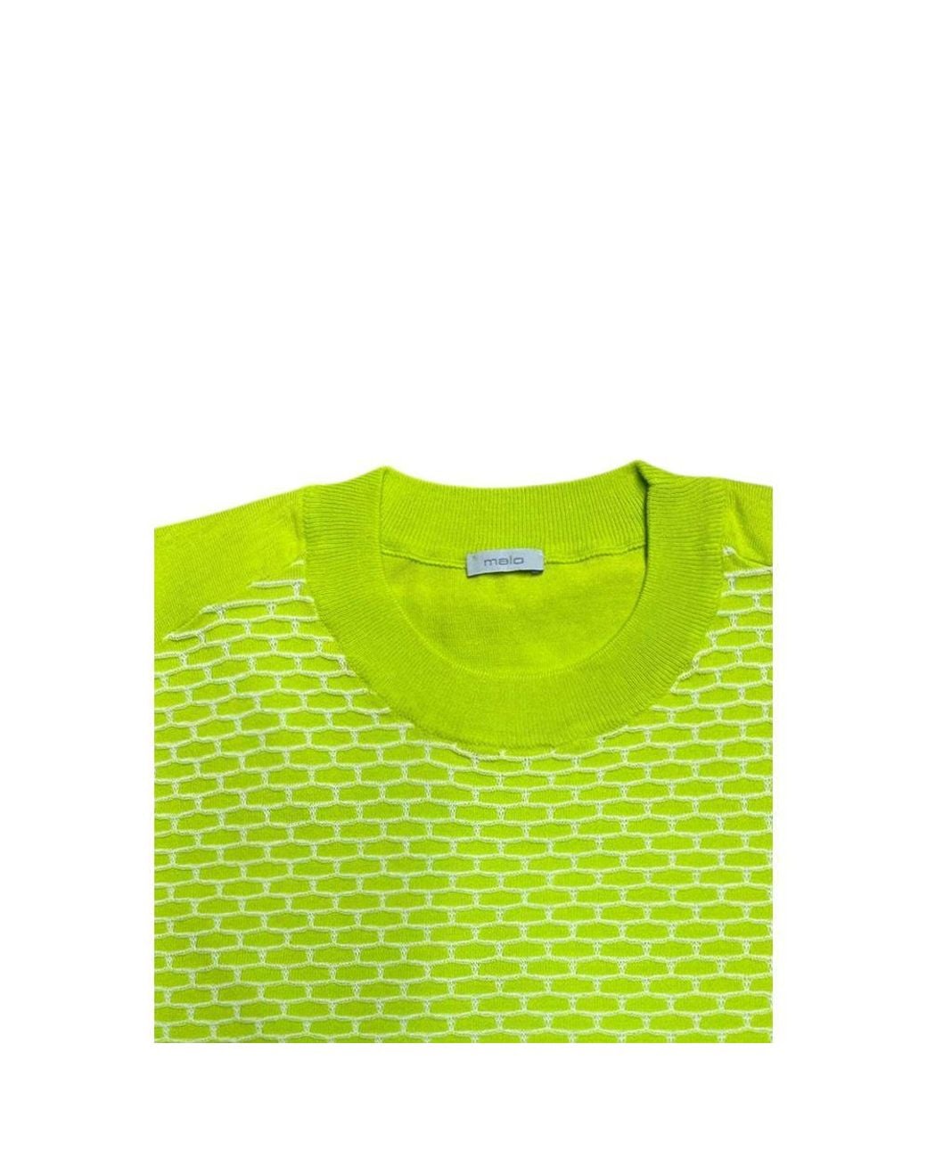 Malo Yellow Green Cotton Men Sweater for men