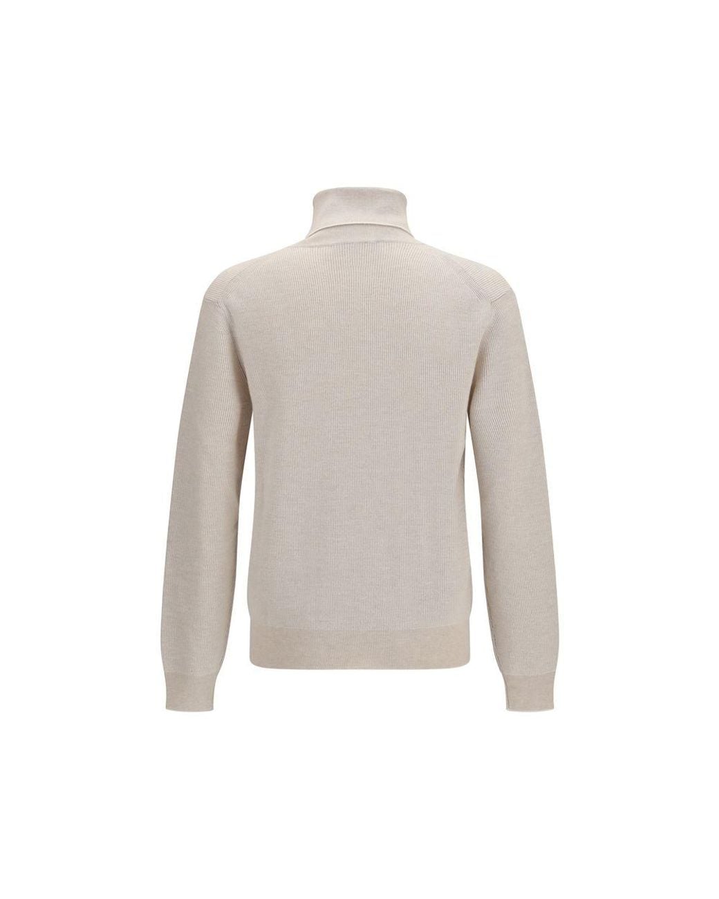 Brioni Gray Beige Cashmere Turtleneck for men