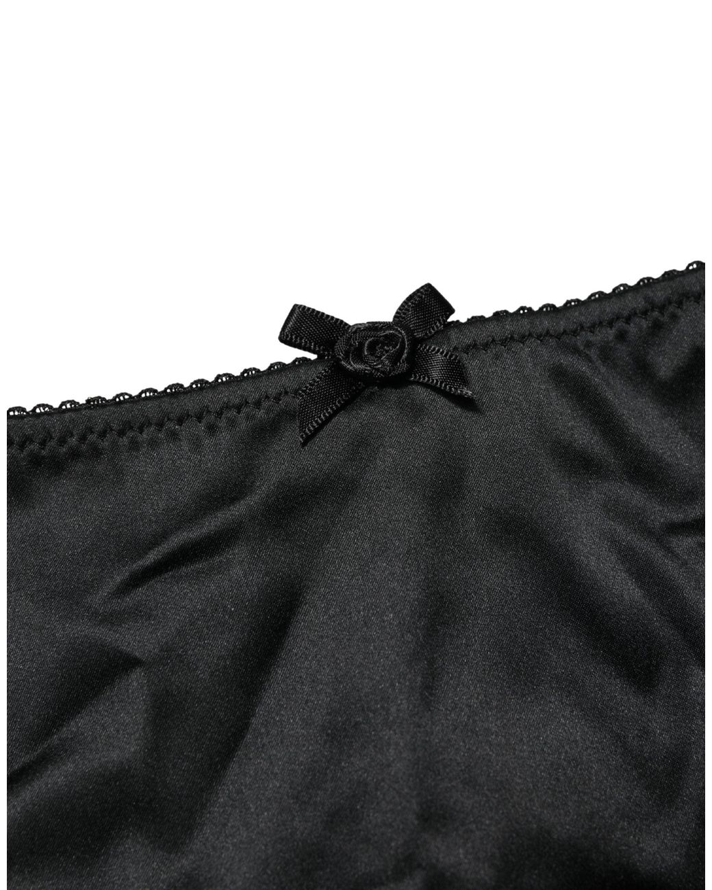 Dolce & Gabbana Black Silk Stretch Mid Waist Brief Panty Underwear