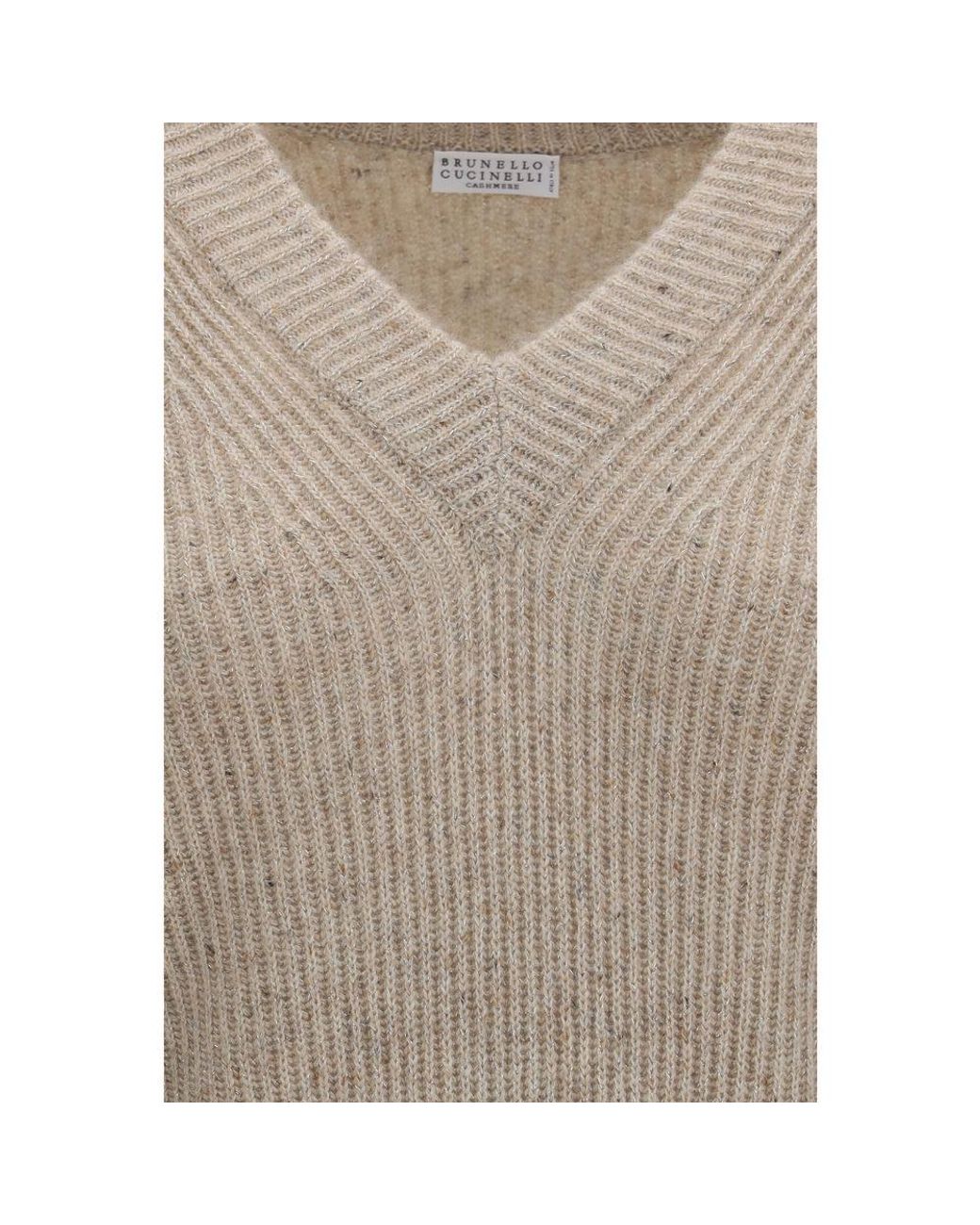 Brunello Cucinelli Brown Beige Cashmere Sweatshirt
