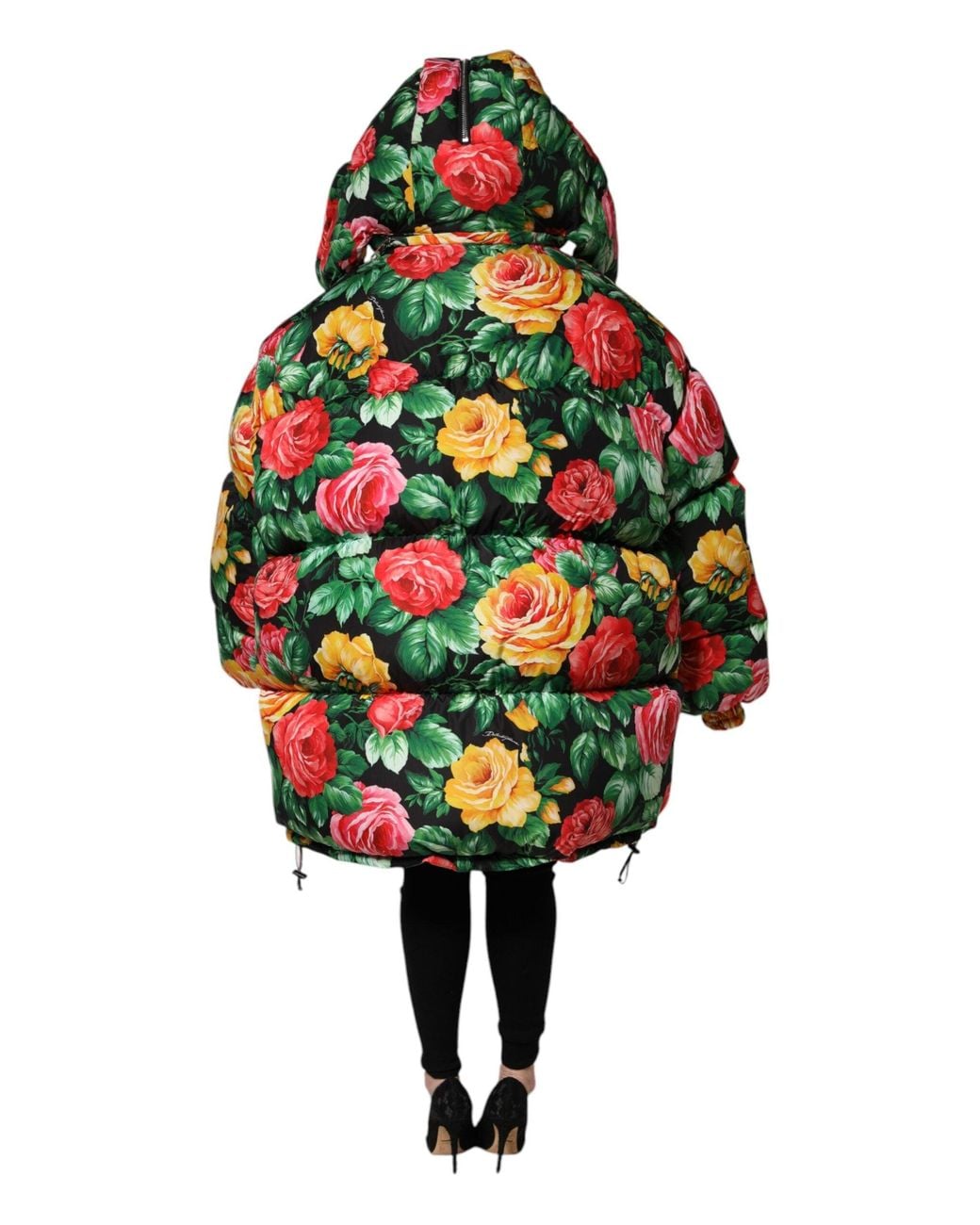 Dolce & Gabbana Multicolor Floral Puffer Hooded Jacket for men