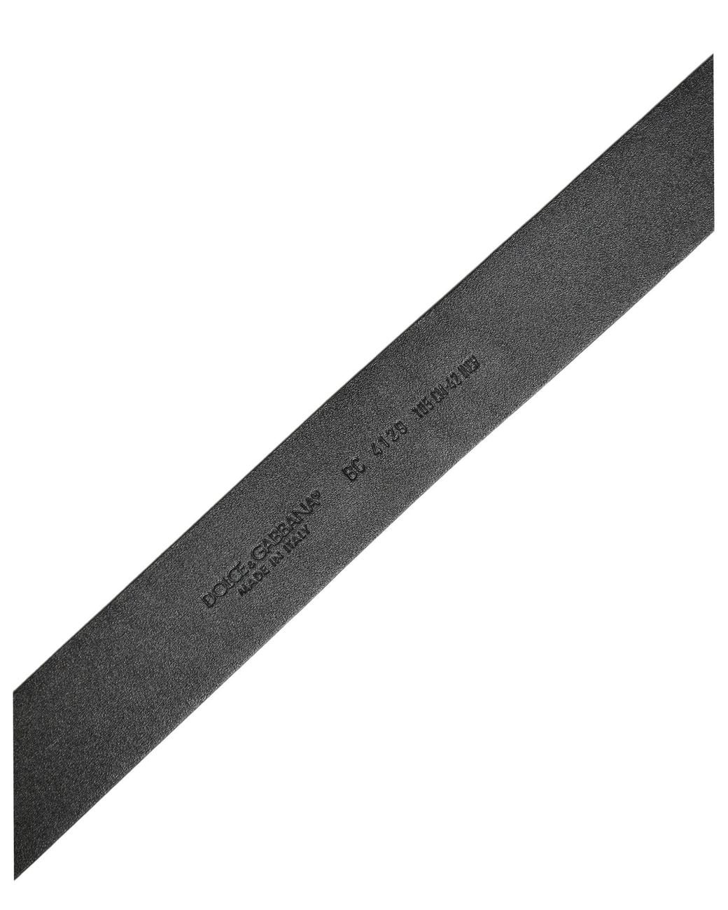 Dolce & Gabbana Black Leather Prince Crown Logo Buckle Belt for men