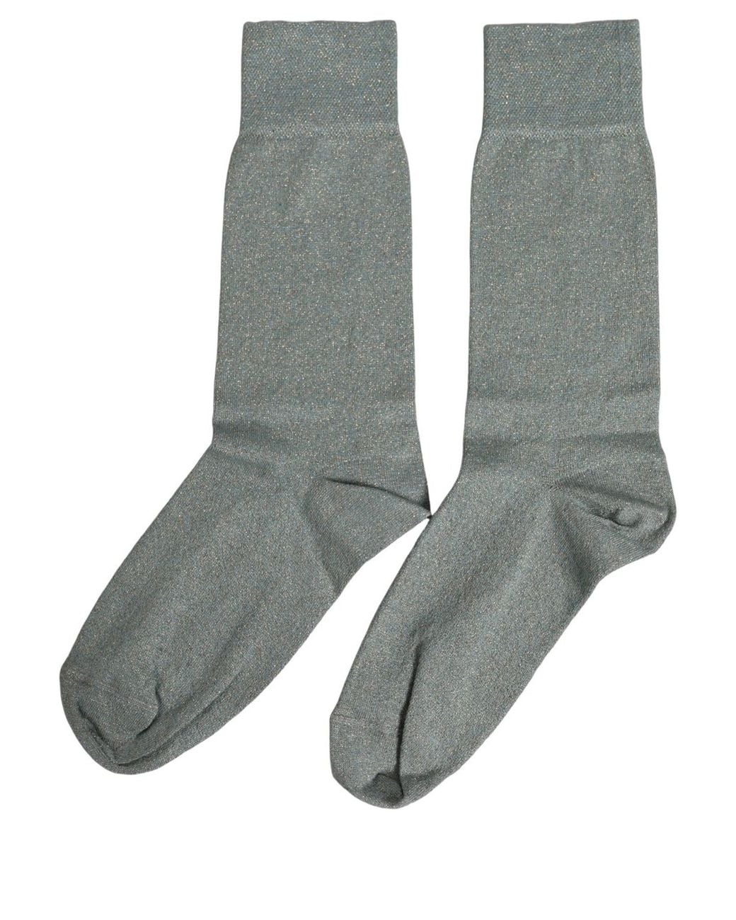 Dolce & Gabbana Gray Viscose Logo Mid Calf Accessory Socks Clothing