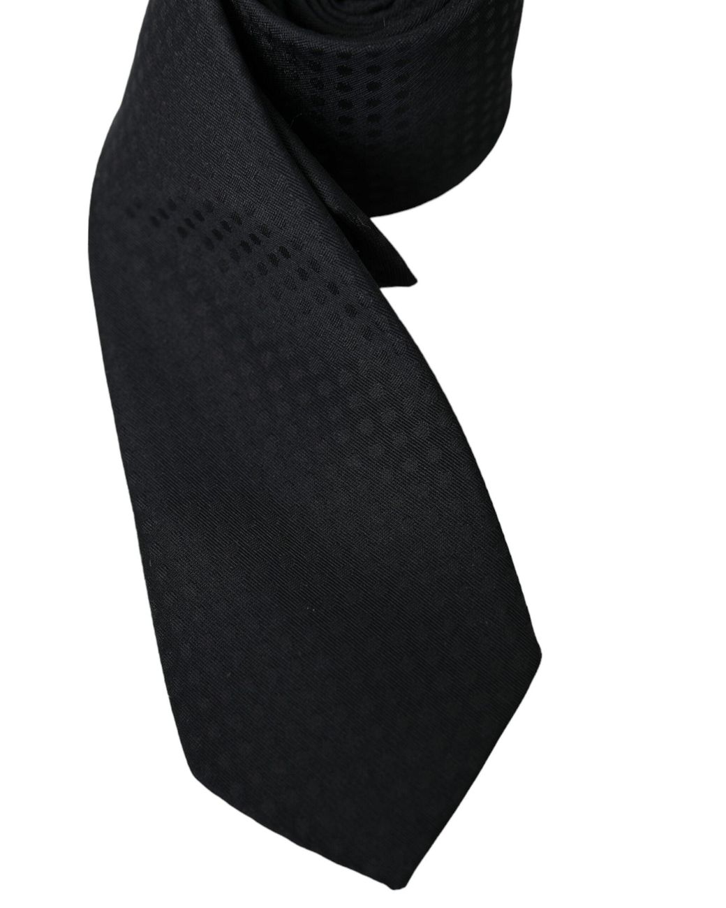 Dolce & Gabbana Black 100% Silk Adjustable Necktie Face Mask for men