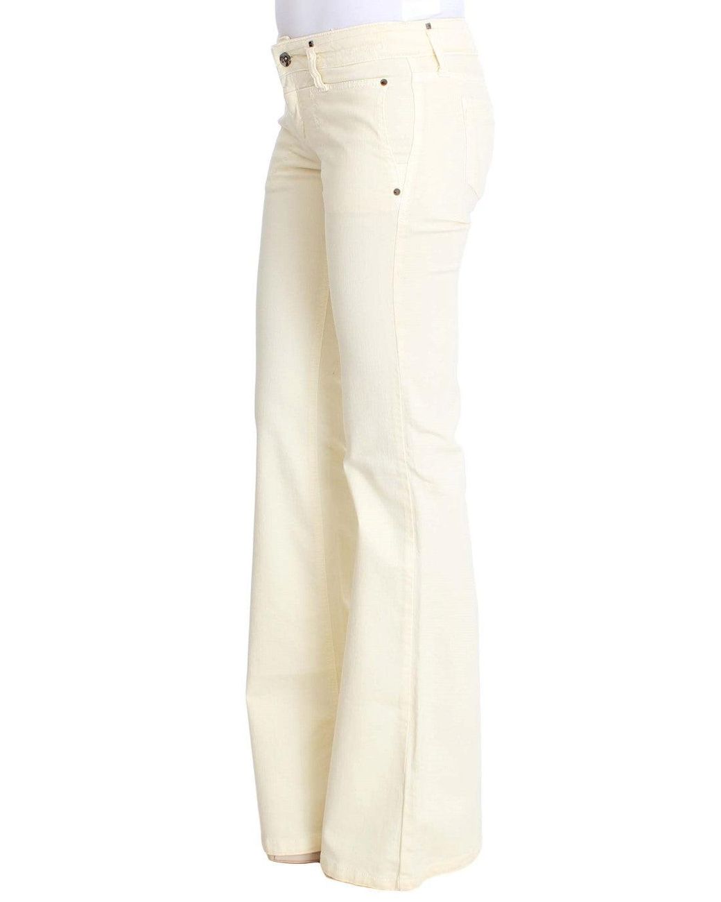 CoSTUME NATIONAL White Cotton Stretch Flare Jeans