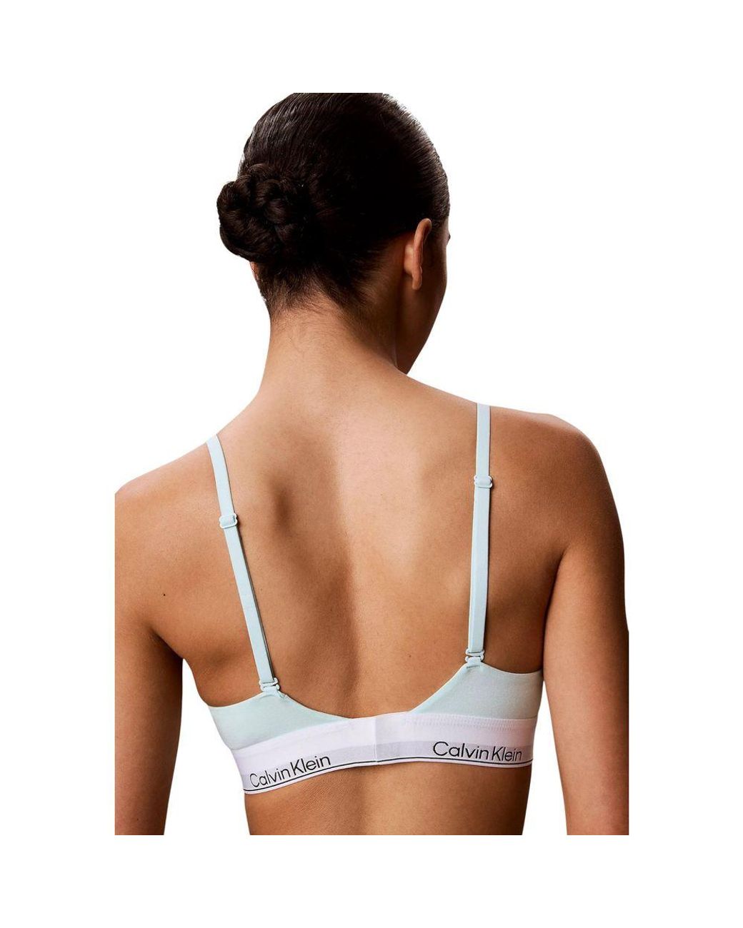 Calvin Klein White Green Cotton Bra