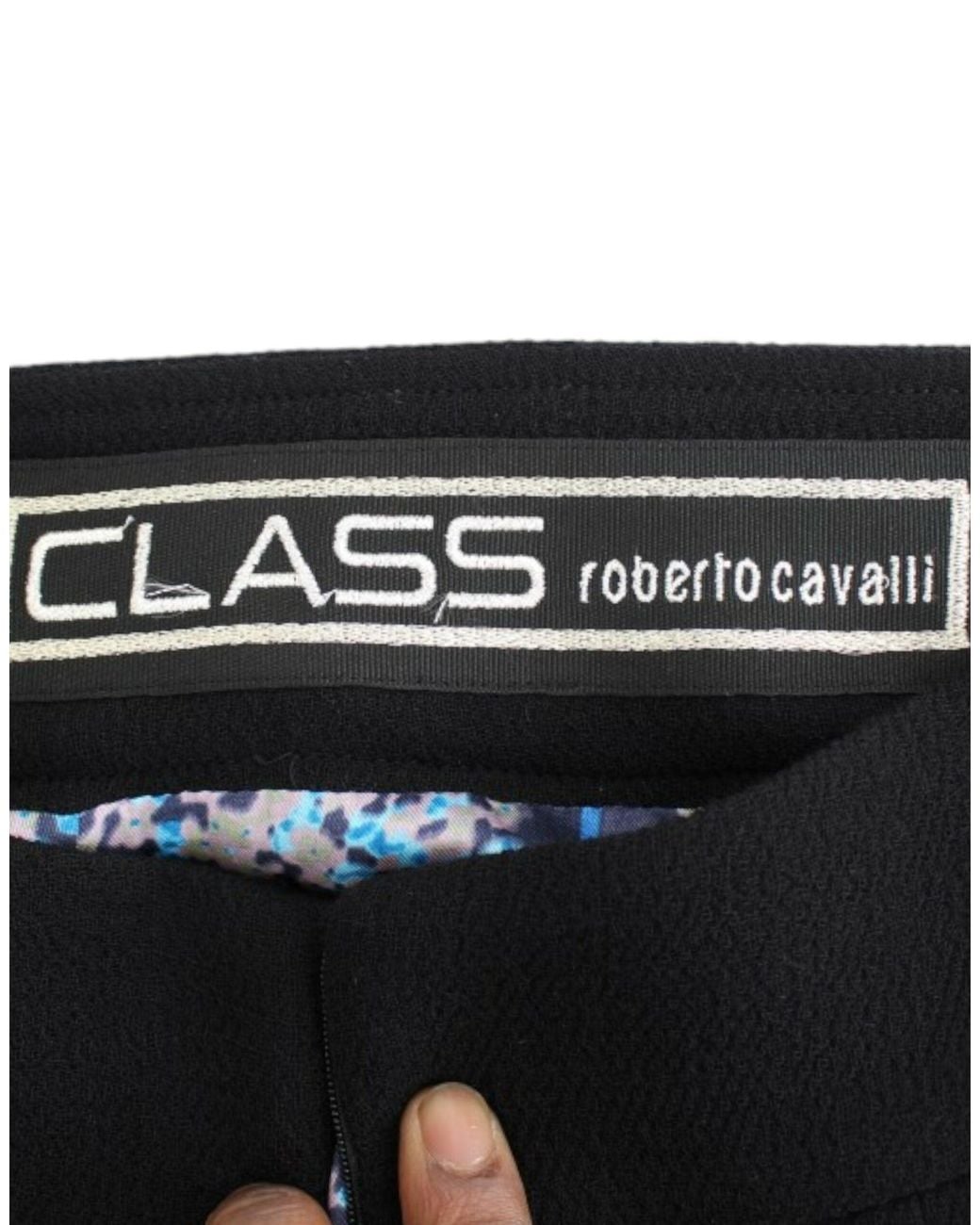 Roberto Cavalli Black Elegant Wool Pencil Skirt