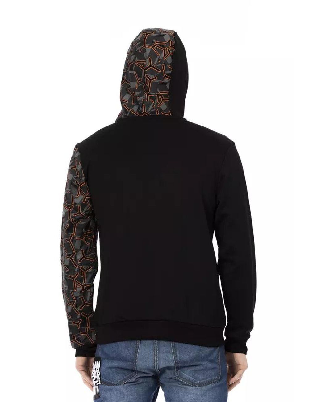 Automobili Lamborghini Black Sleek Cotton Hooded Sweatshirt for men