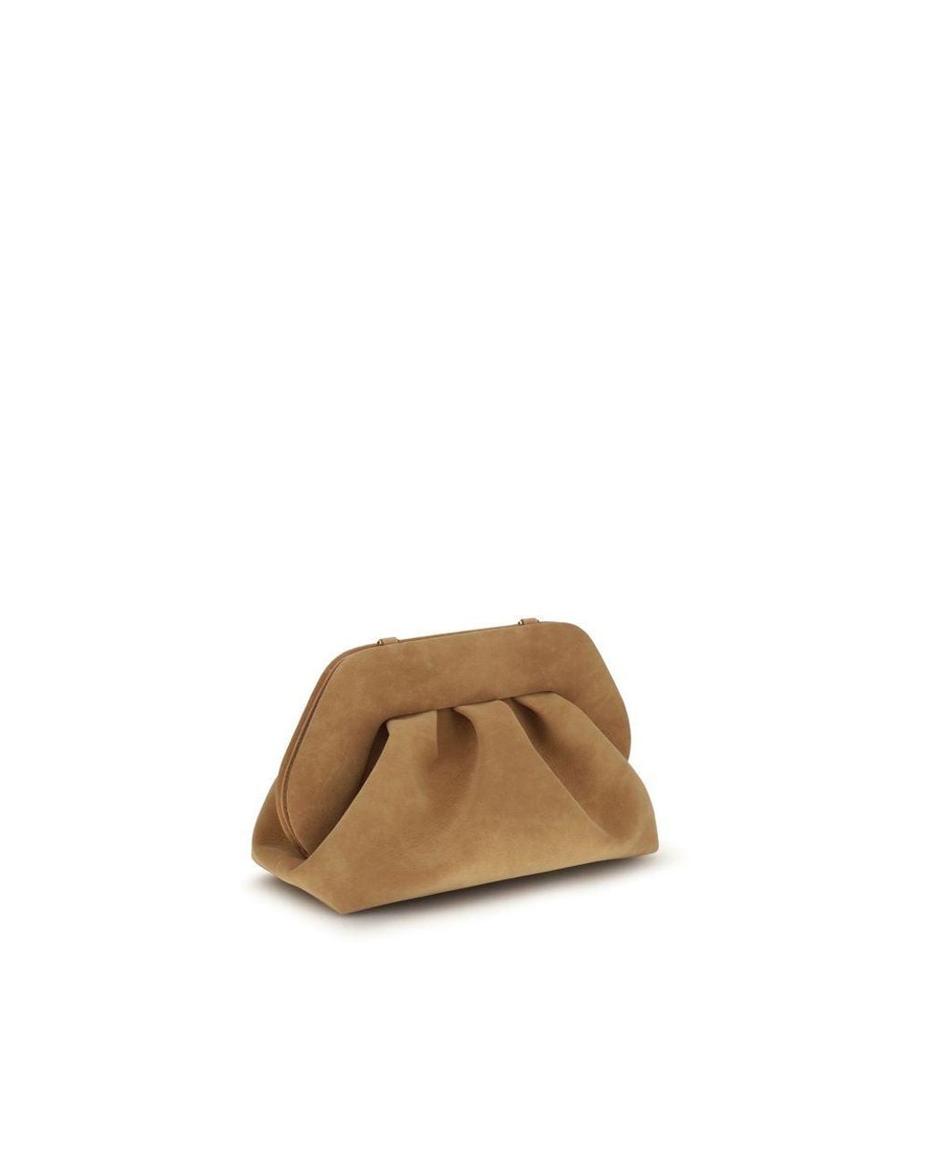 THEMOIRÈ Brown Beige Nubuc Leather Clutch Bag