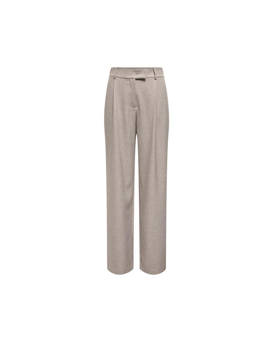 ONLY Gray Beige Polyester Dress Pants