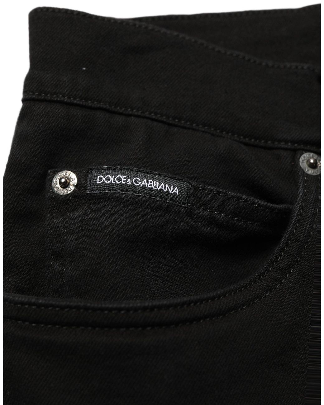 Dolce & Gabbana Black Cottonstretch Regular Skinny Denim Jeans Cotton Elastane Clothing for men