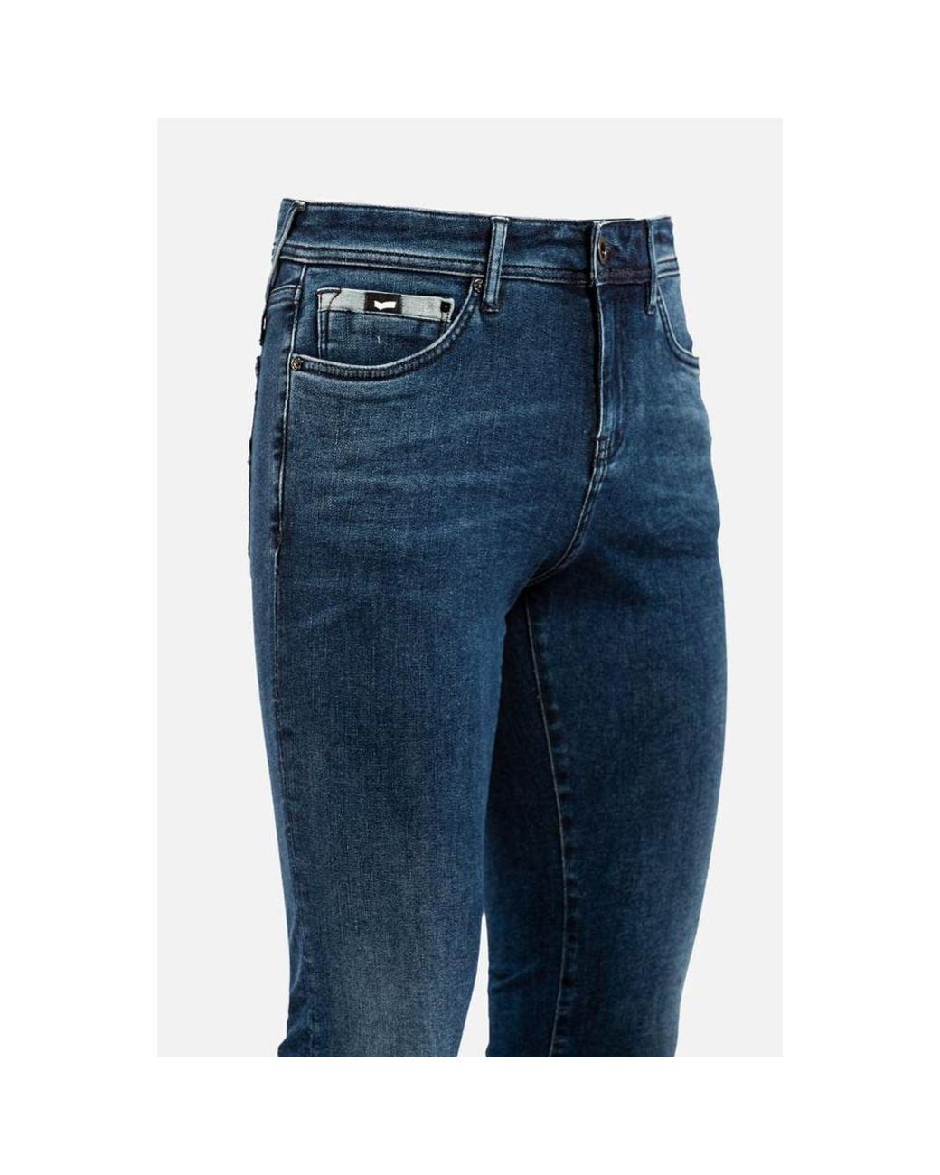 Gas Blue Cotton Skinny Jeans for men
