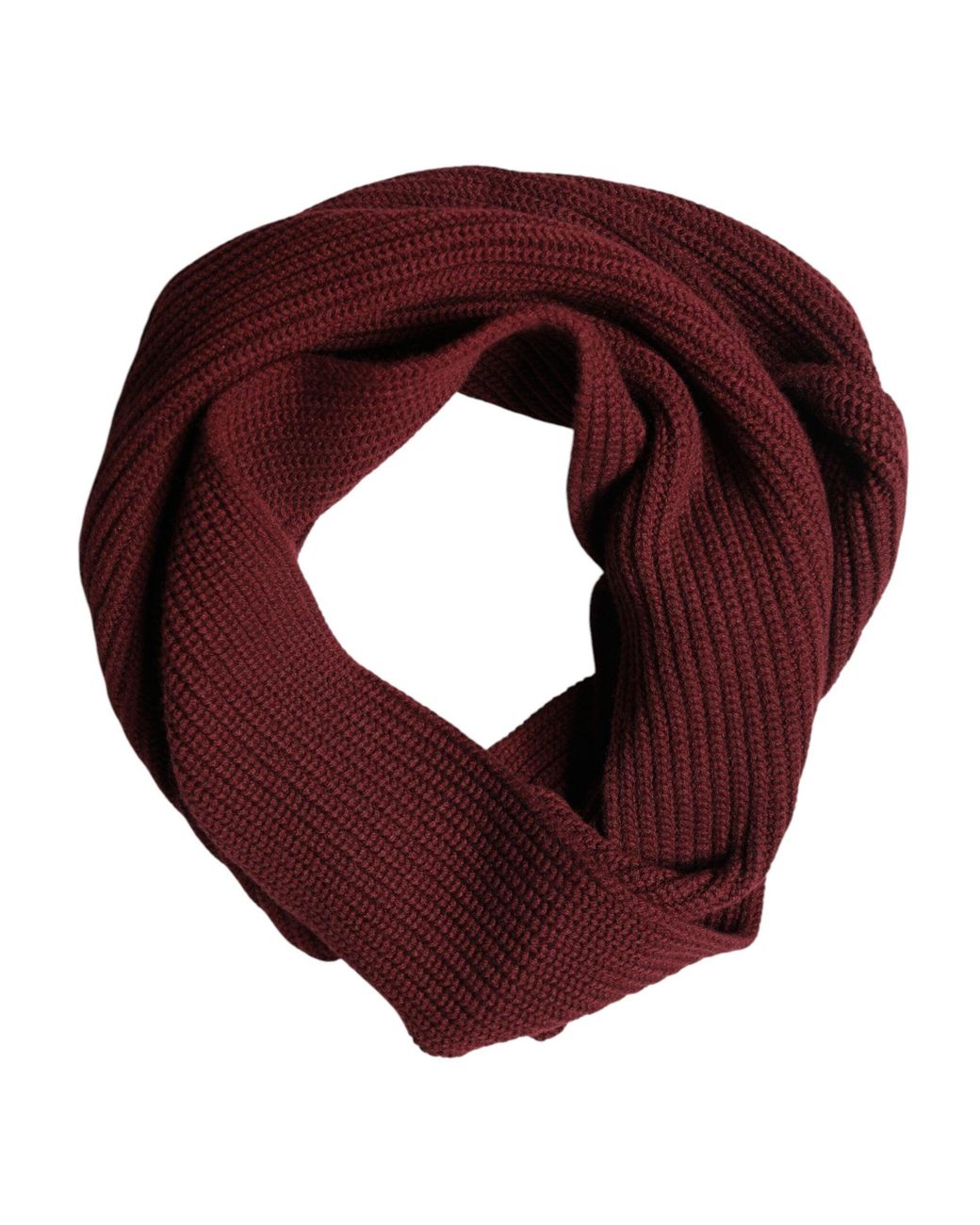 Dolce & Gabbana Red Cashmere Knitted Neckwrap Shawl Scarf for men