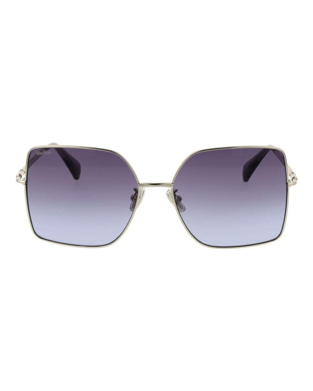 Max Mara Purple Silver Metal Sunglasses