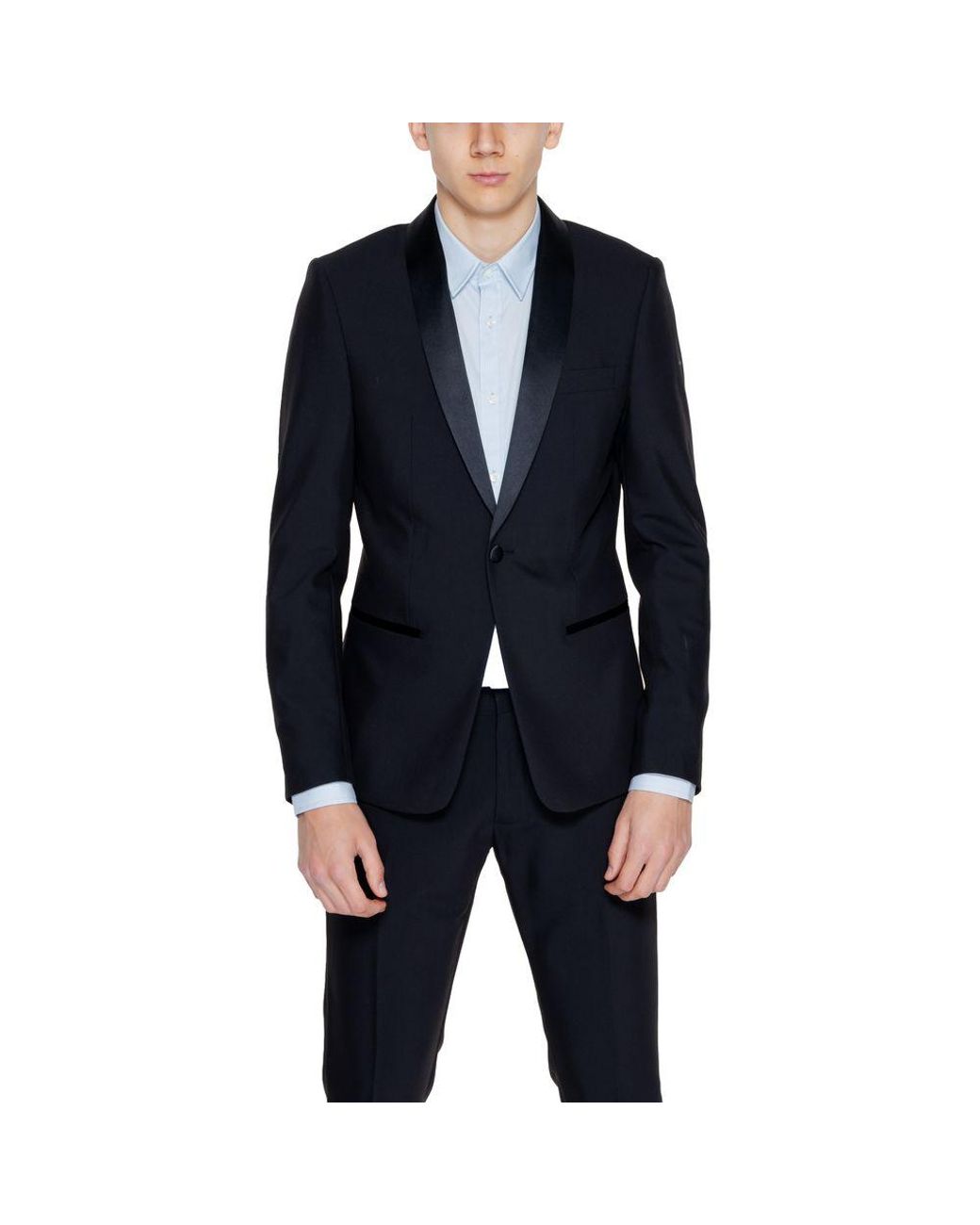 Antony Morato Blue Black Polyester Blazer for men