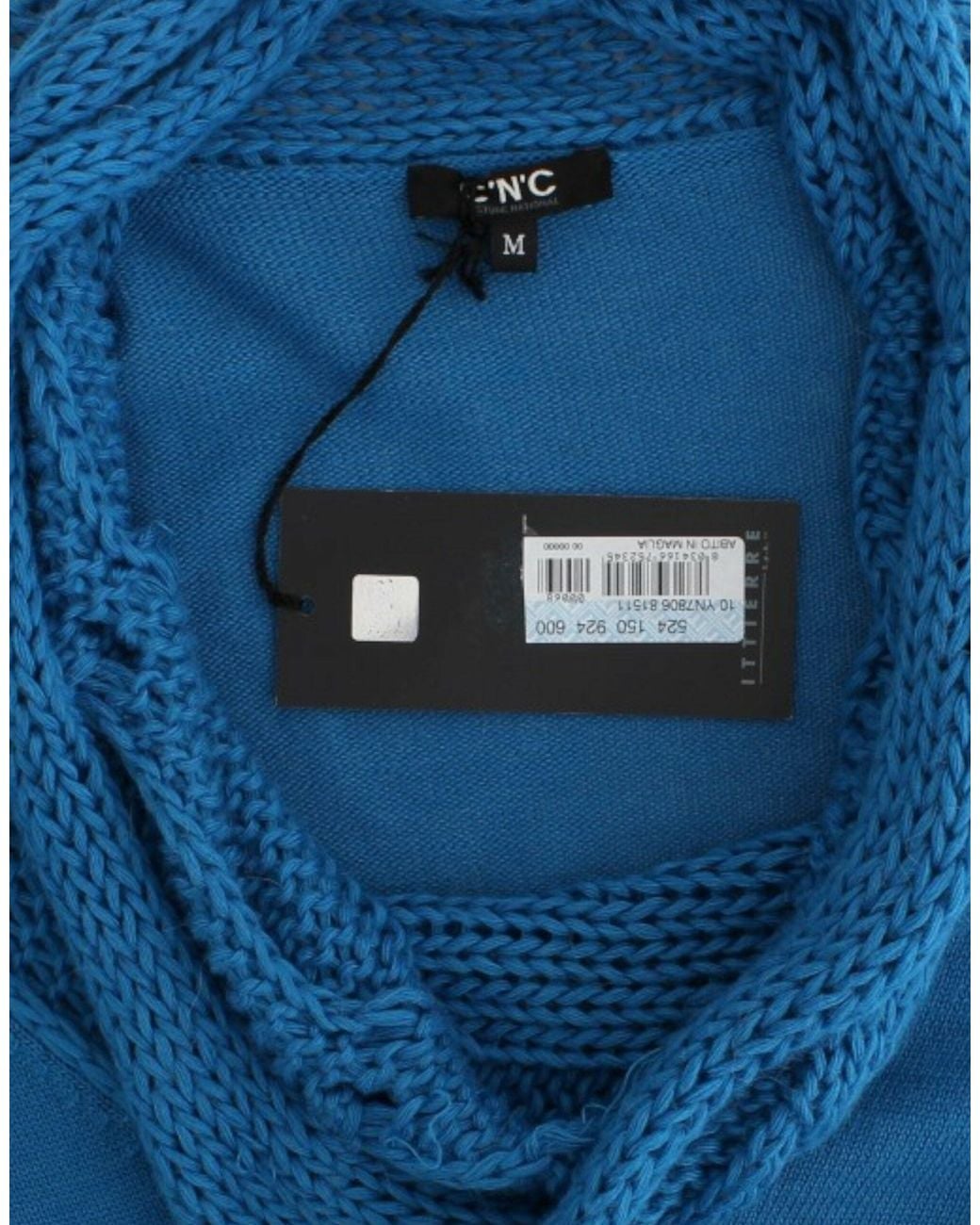CoSTUME NATIONAL Blue Knitted Scoopneck Sweater