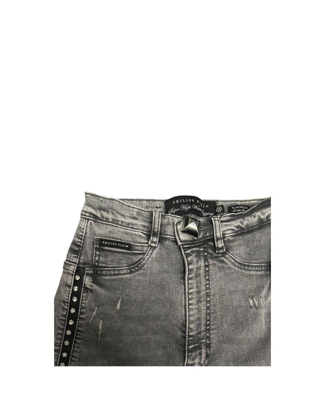 Philipp Plein Gray Grey Cotton Pants