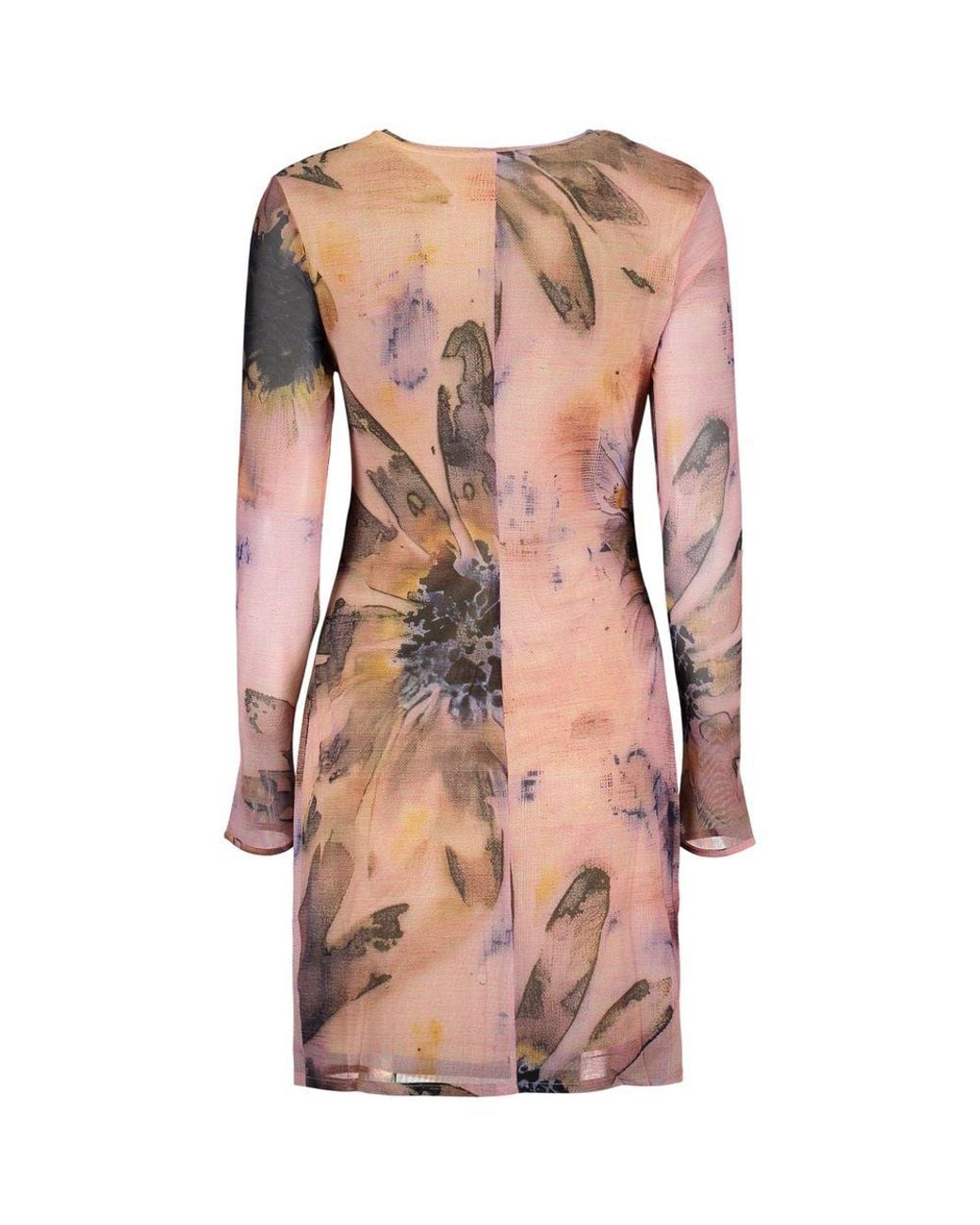 Desigual Brown Pink Polyester 's Dress