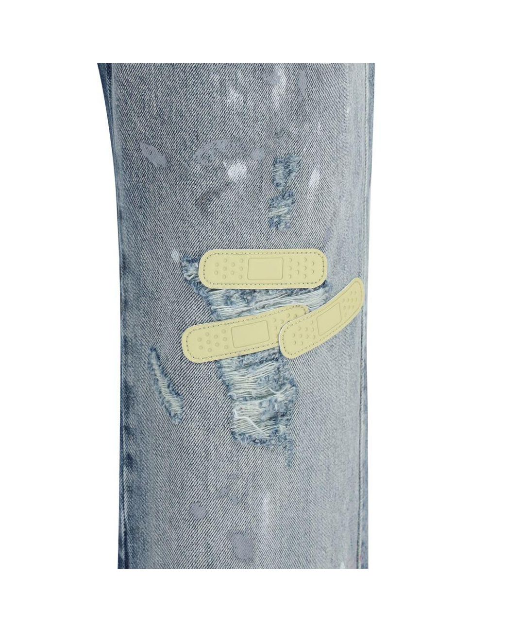PDF CHANNEL Blue Cotton Straight-Leg Jeans for men