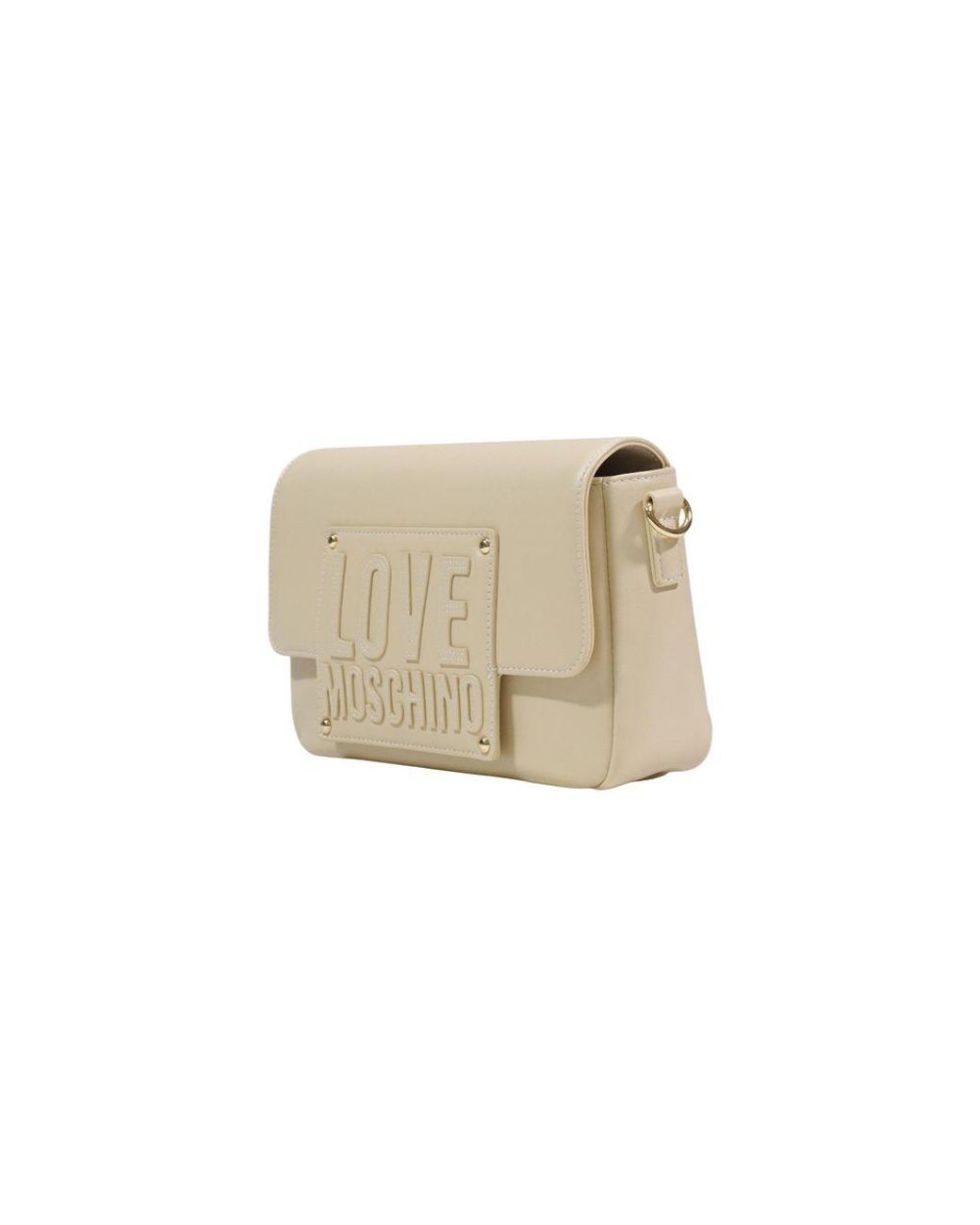 Love Moschino Natural Cream Polyethylene Handbag