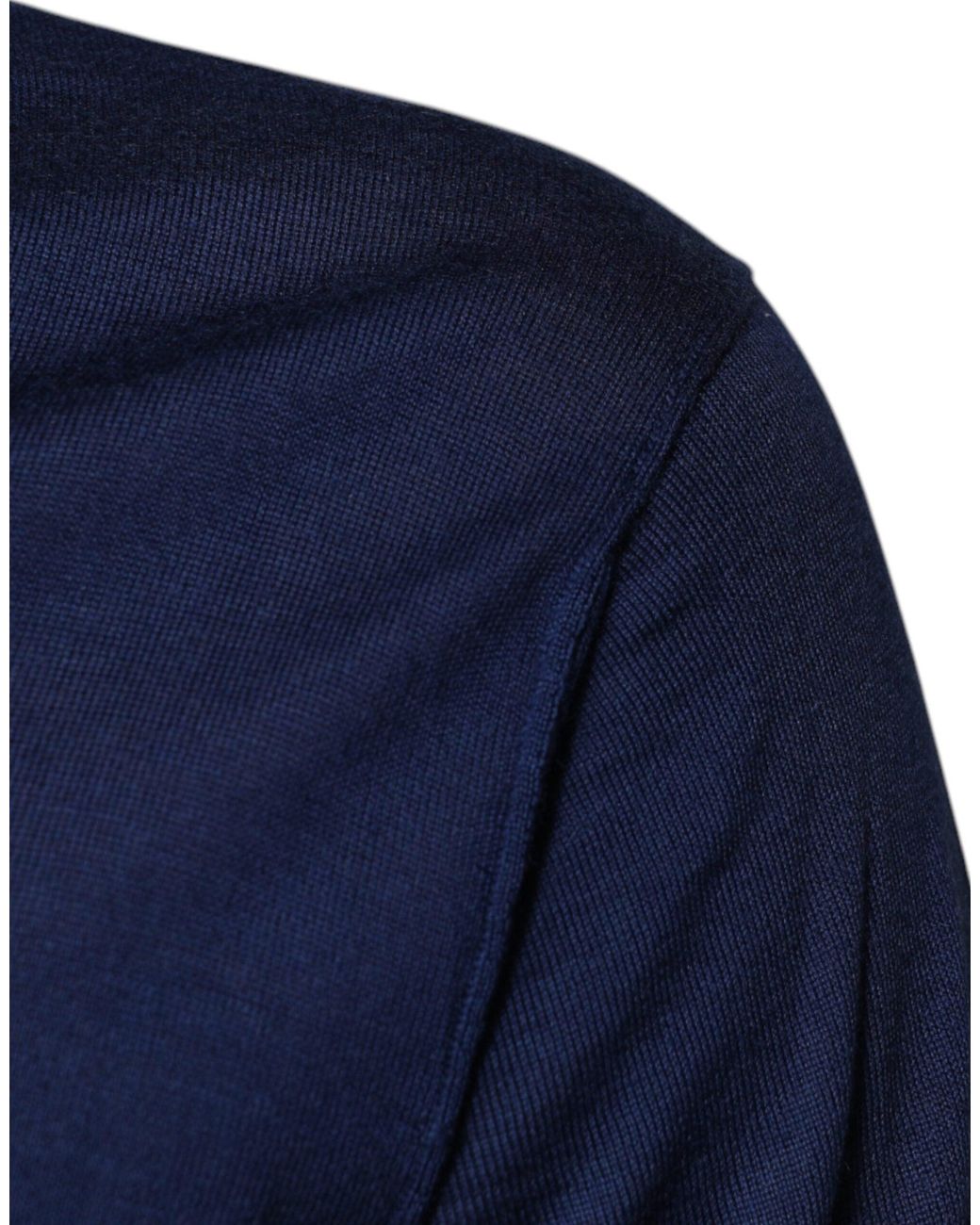 Dolce & Gabbana Blue V-Neck Sweater Classic Knit for men