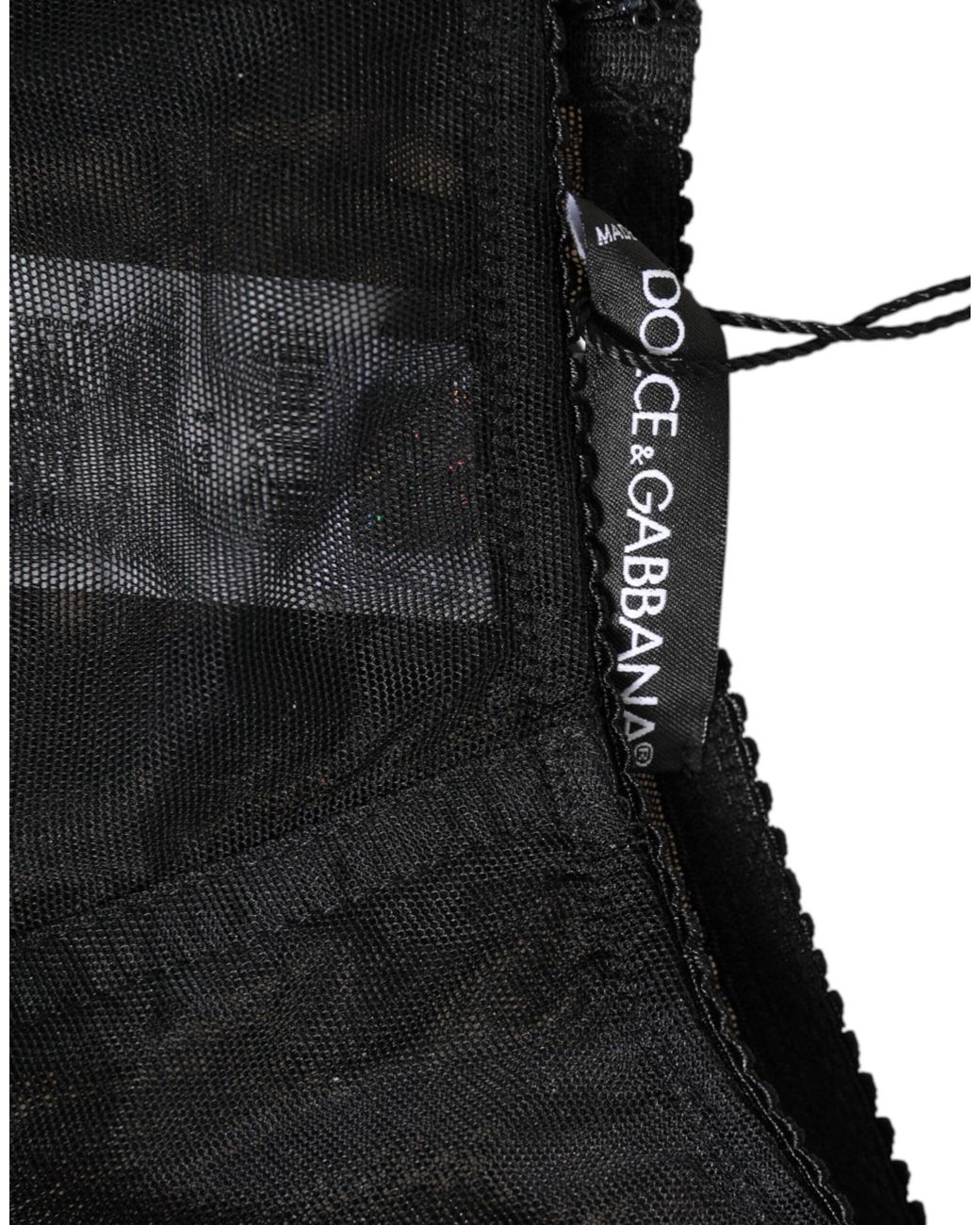 Dolce & Gabbana Black High Waist Mesh Sheer Shapewear Underwear Polyamide (Nylon) Clothing