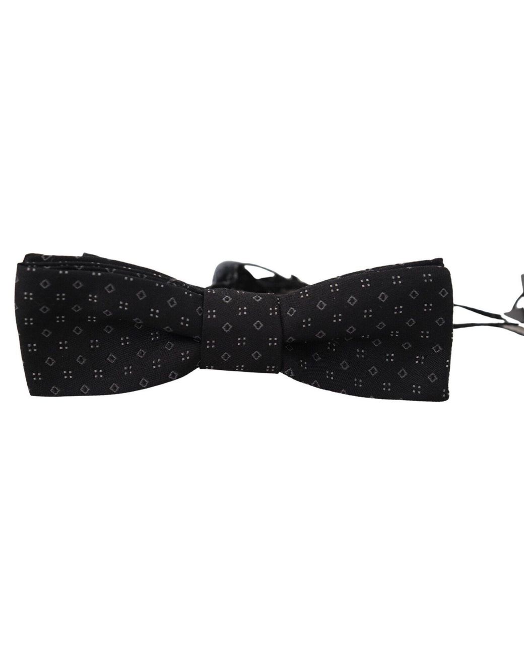 Dolce & Gabbana Black Pattern Silk Adjustable Neck Papillon Bow Tie for men