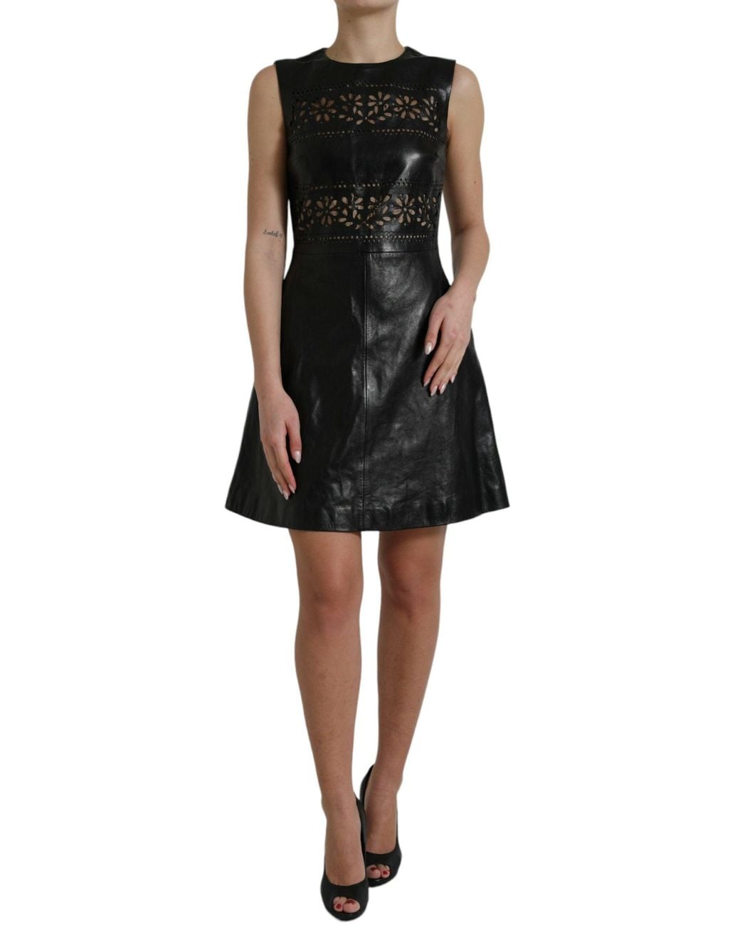 RED Valentino Shiny Black Nylon Cut Out A