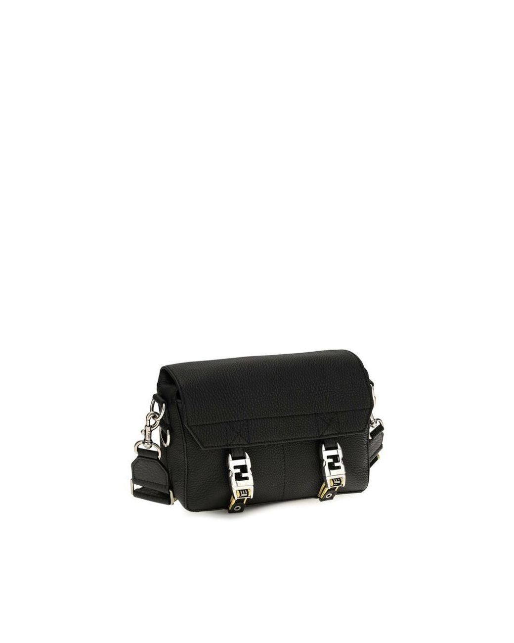 Fendi Black Calf Leather Bos Taurus Shoulder Bag for men