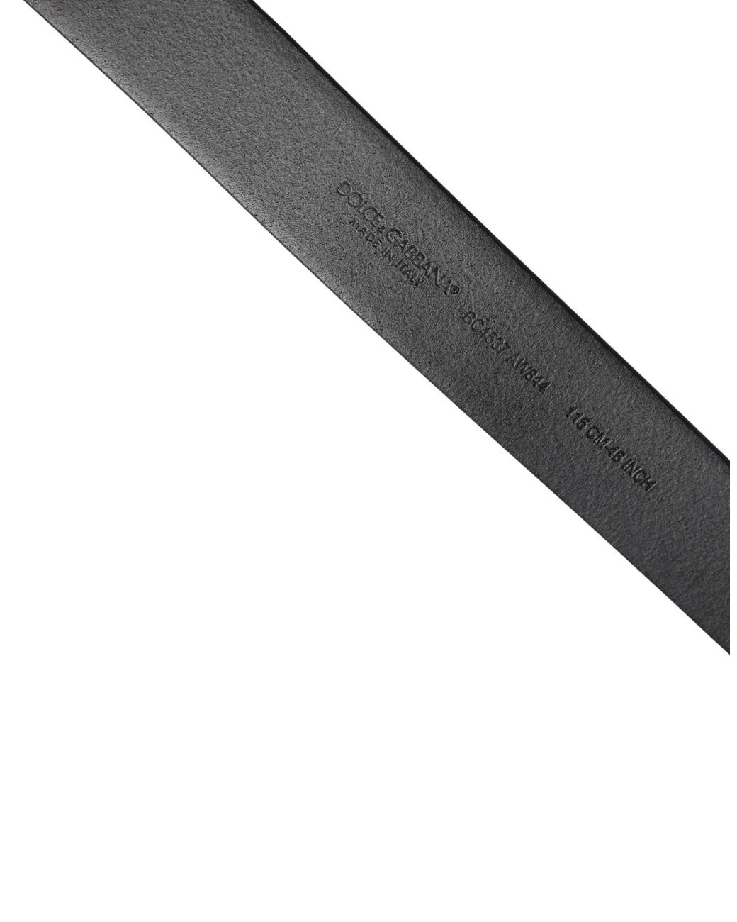 Dolce & Gabbana Black Calf Leather Silver Metal Buckle Belt for men