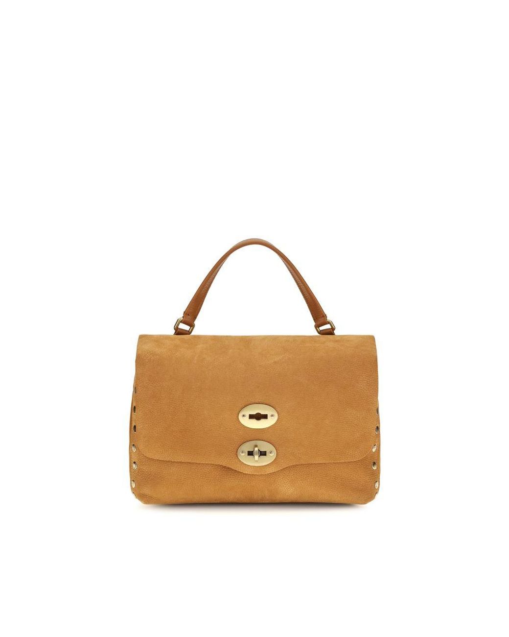 Zanellato Brown Beige Suede Leather Handbag