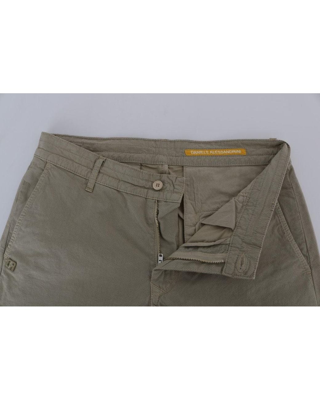 Daniele Alessandrini Natural Cotton Stretch Slim Fit Trouser Beige Tsh1382 for men