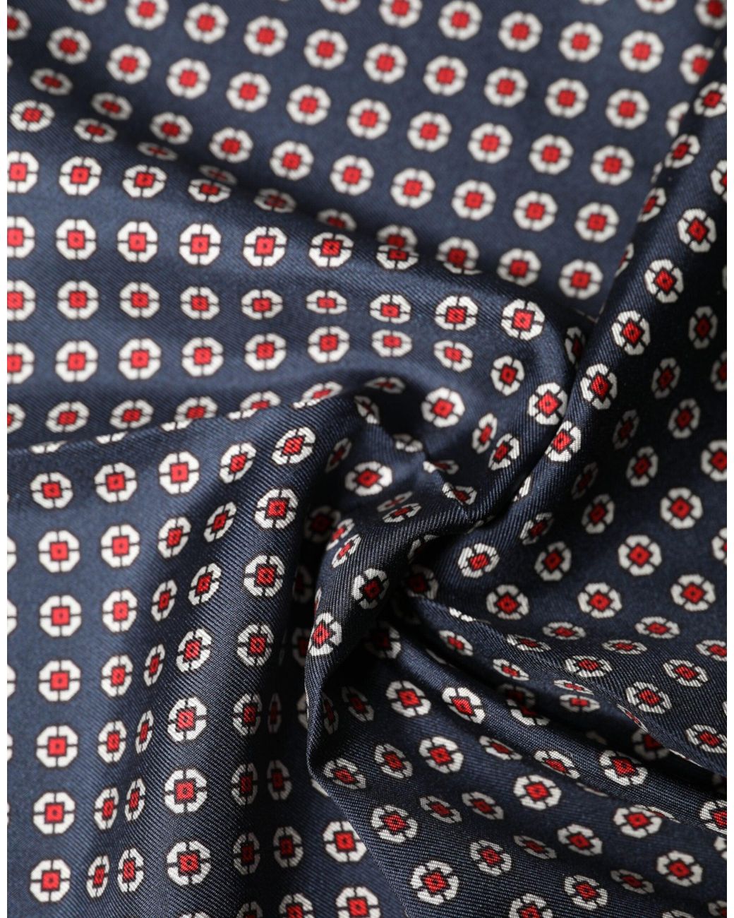 Dolce & Gabbana Blue Patterned Silk Square Handkerchief Scarf for men