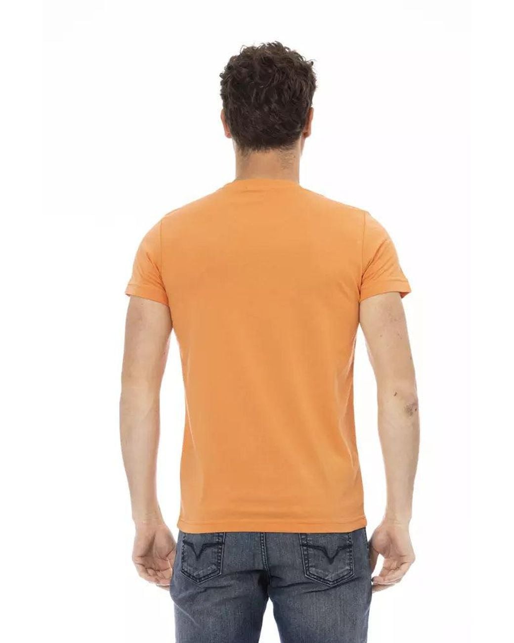 TRUSSARDI ACTION Blue Orange Cotton Men's T for men