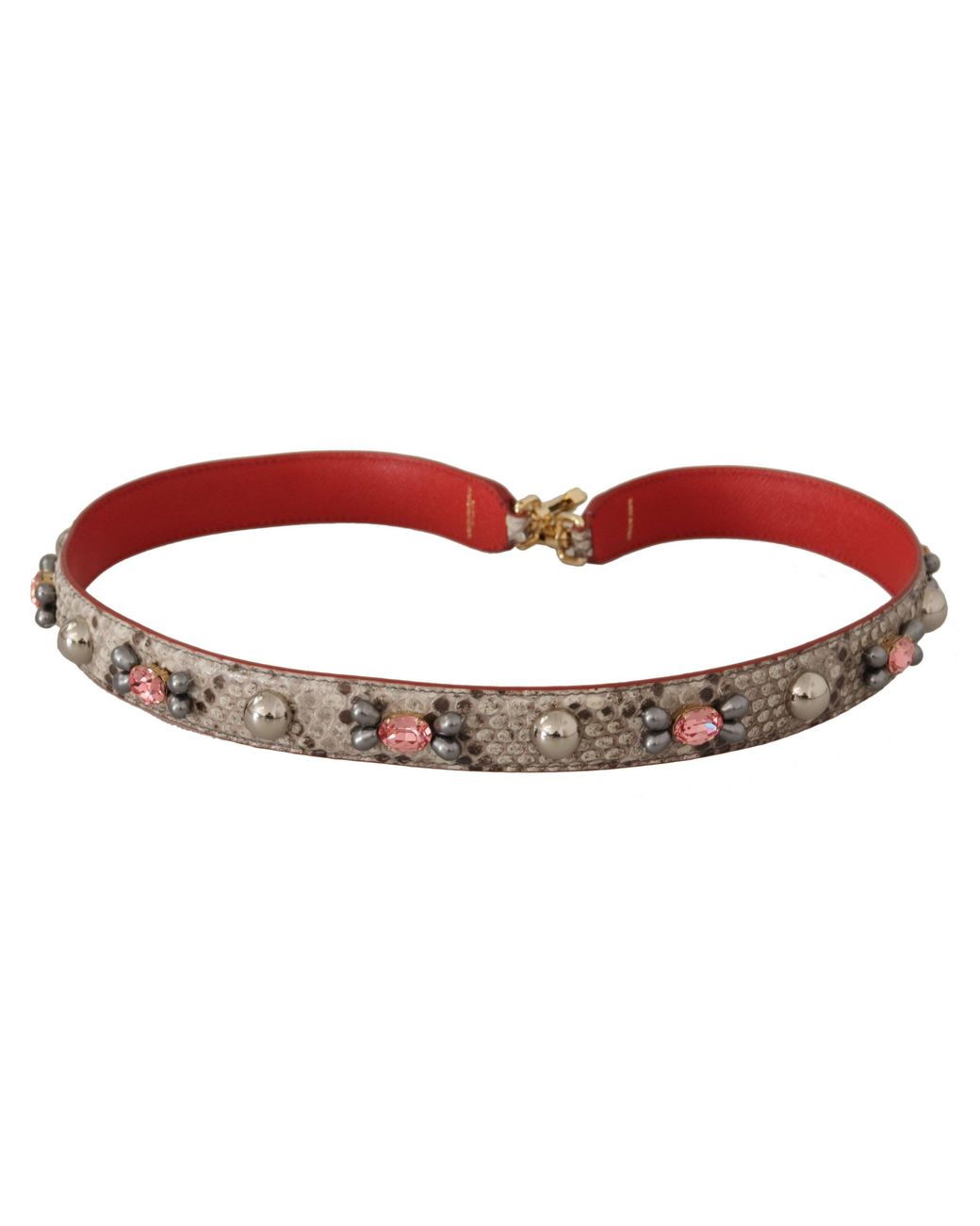 Dolce & Gabbana Red Opulent Python Leather Bag Strap