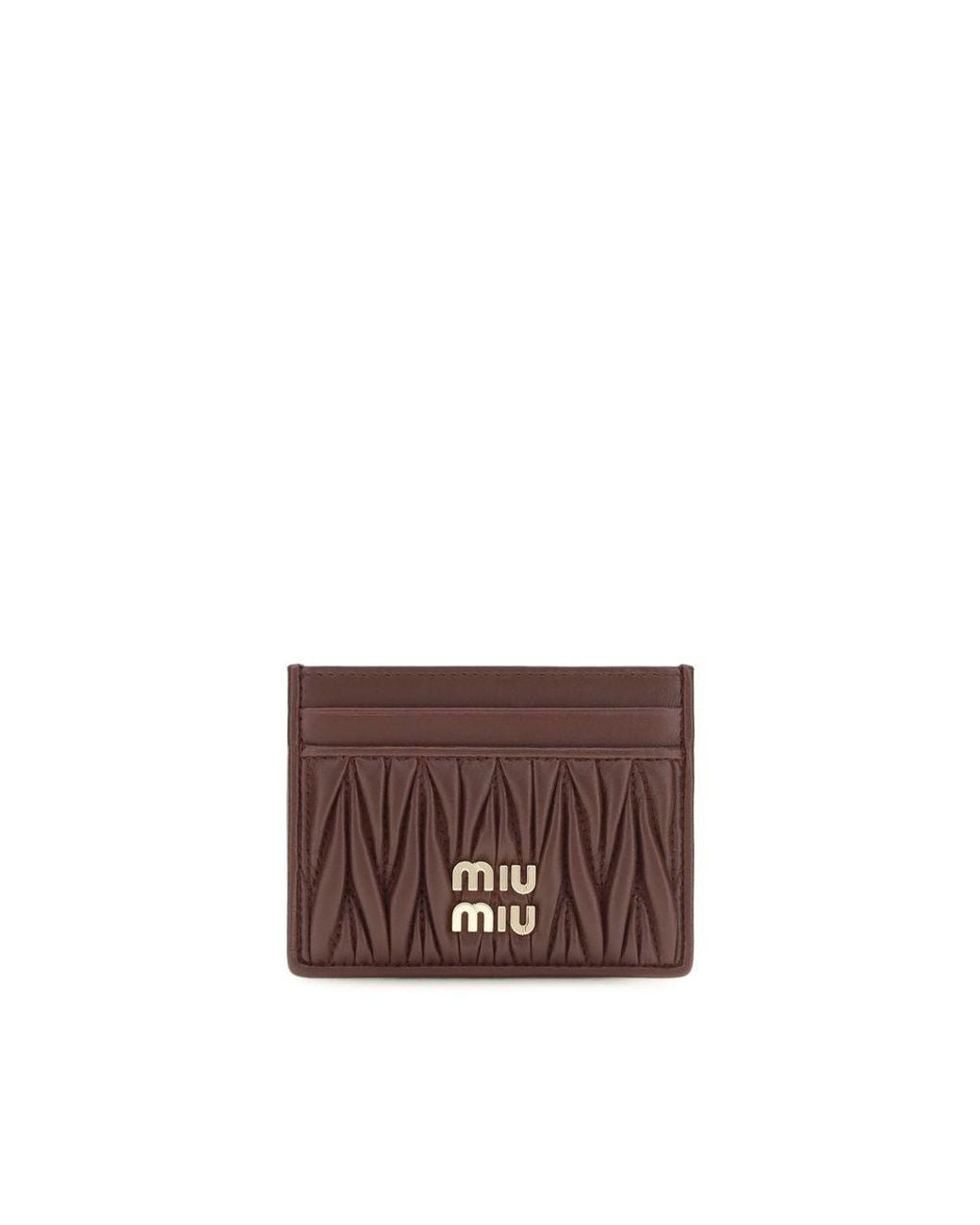 Miu Miu Brown Bordeaux Lamb Ovis Aries Wallet