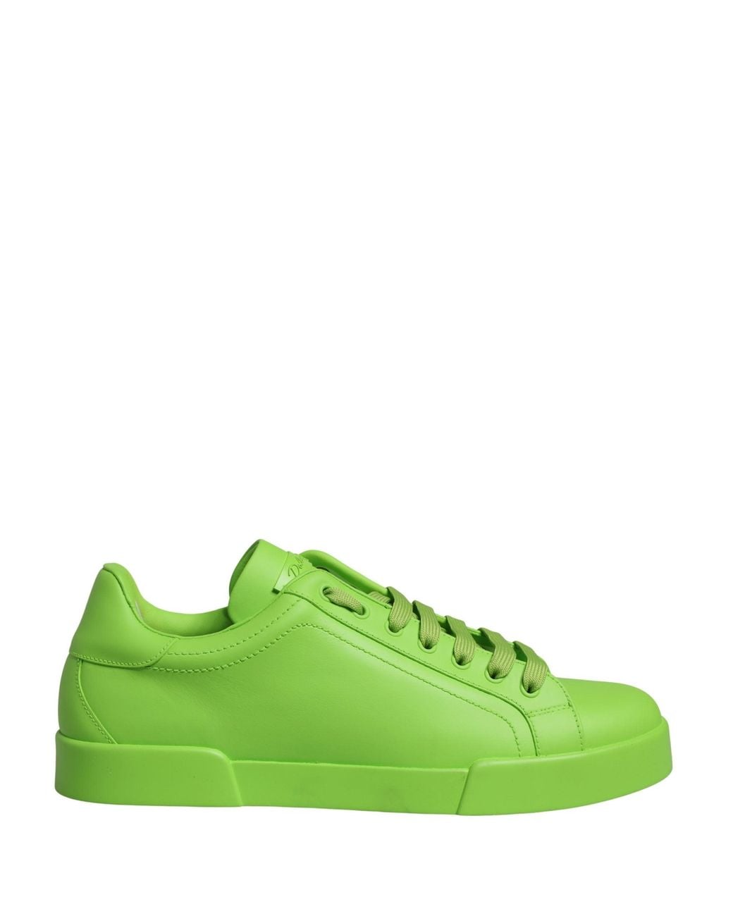Dolce & Gabbana Green Leather Portofino Low Top Sneakers Shoes for men