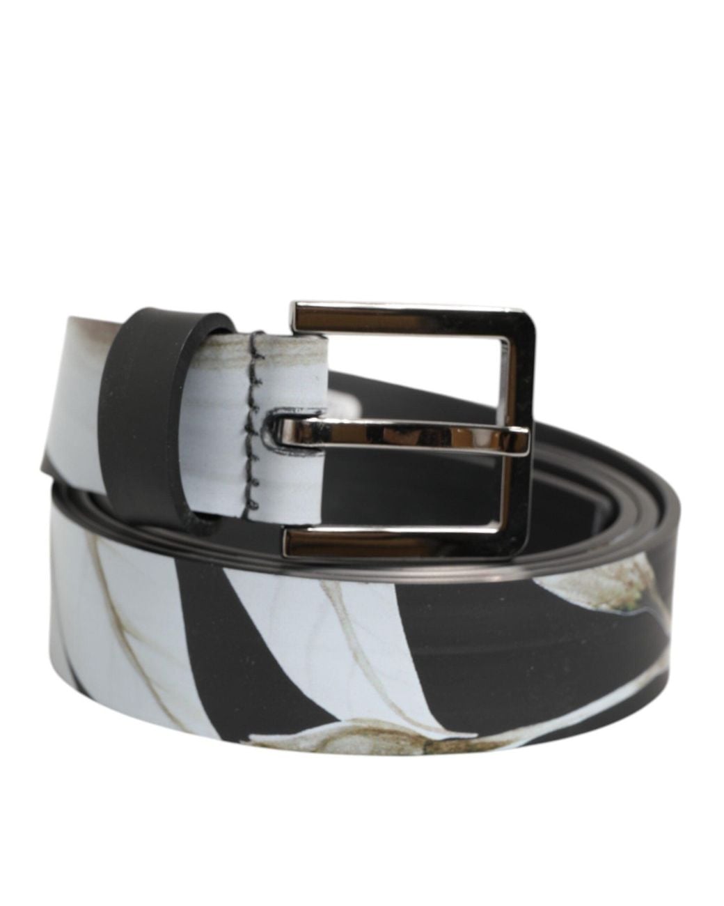 Dolce & Gabbana Black Printed Buckle Belt for men