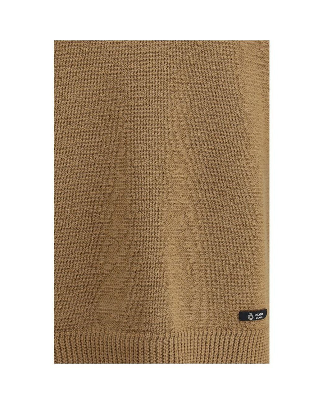 Prada Green Beige Wool Sweatshirt for men