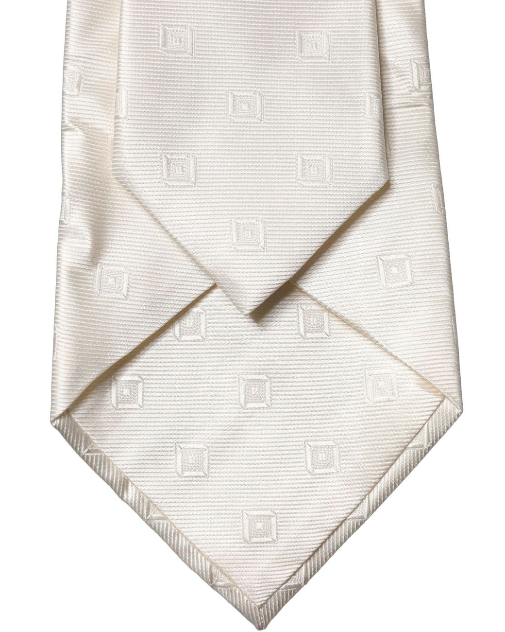 Dolce & Gabbana White Off Geometric Silk Adjustable Neckwomen's Tie