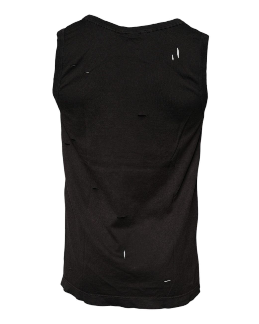 Dolce & Gabbana Black Handmade Distressed Tank Top for men