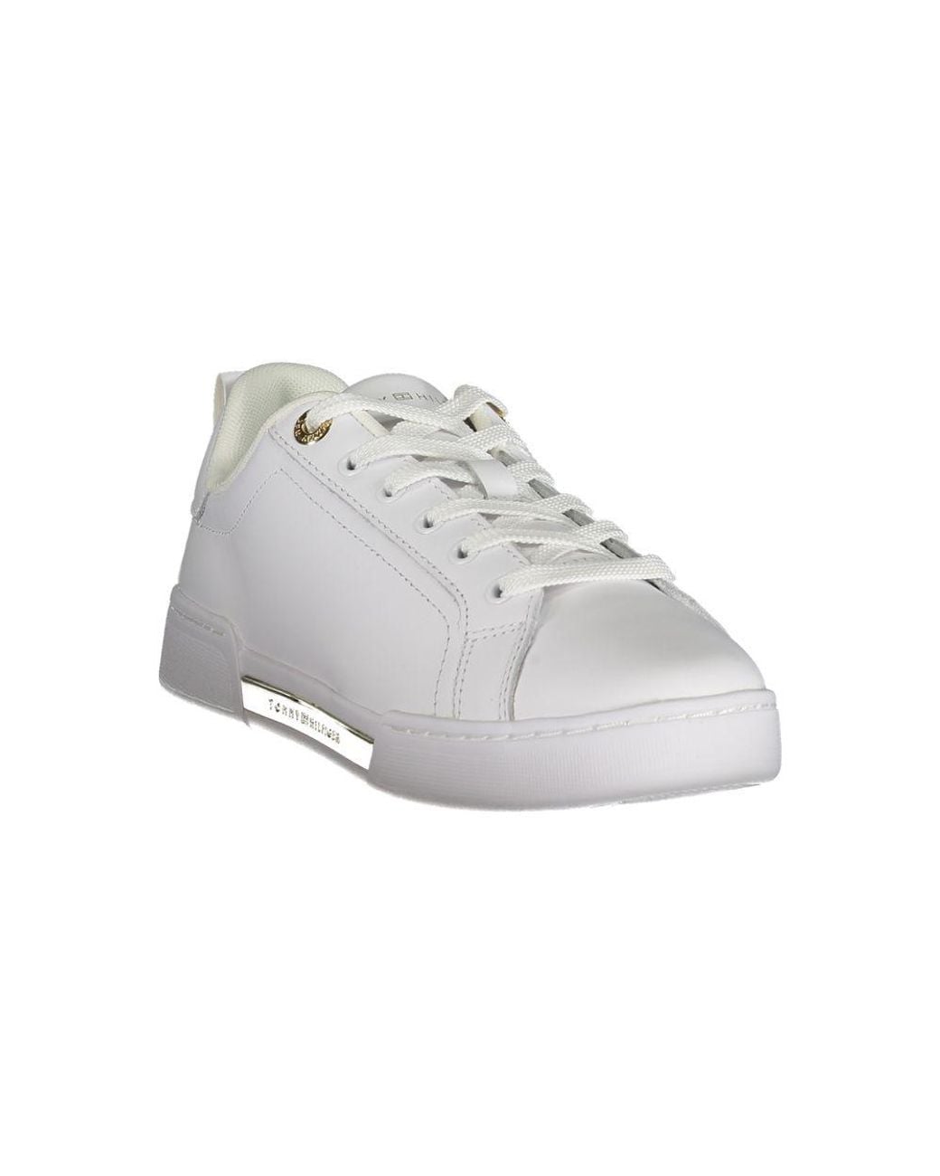 Tommy Hilfiger White Chic Lace-Up Sneakers With Contrast Detail for men